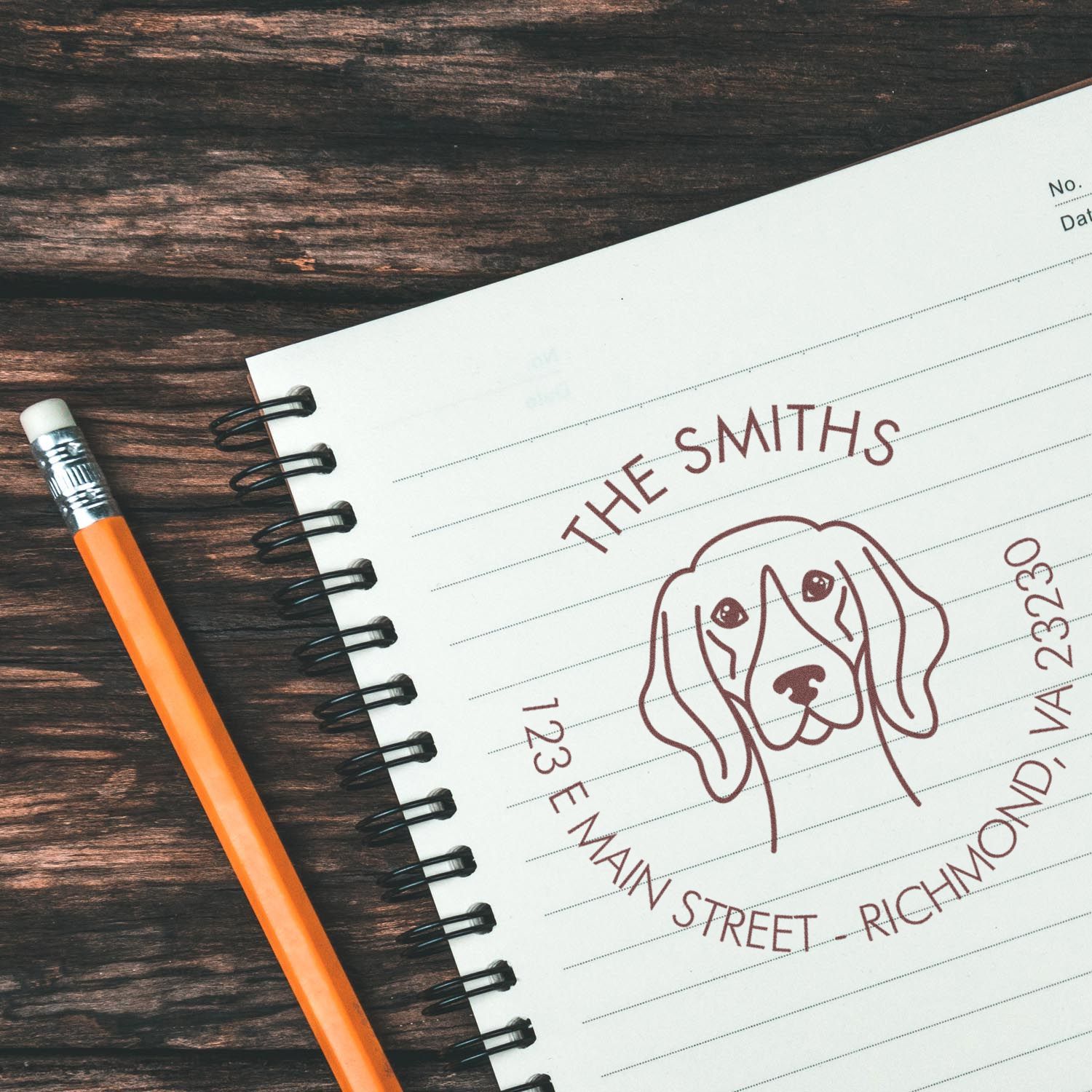Self-Inking German Shorthaired Pointer Customized House Address Stamp for Envelopes - Engineer Seal Stamps