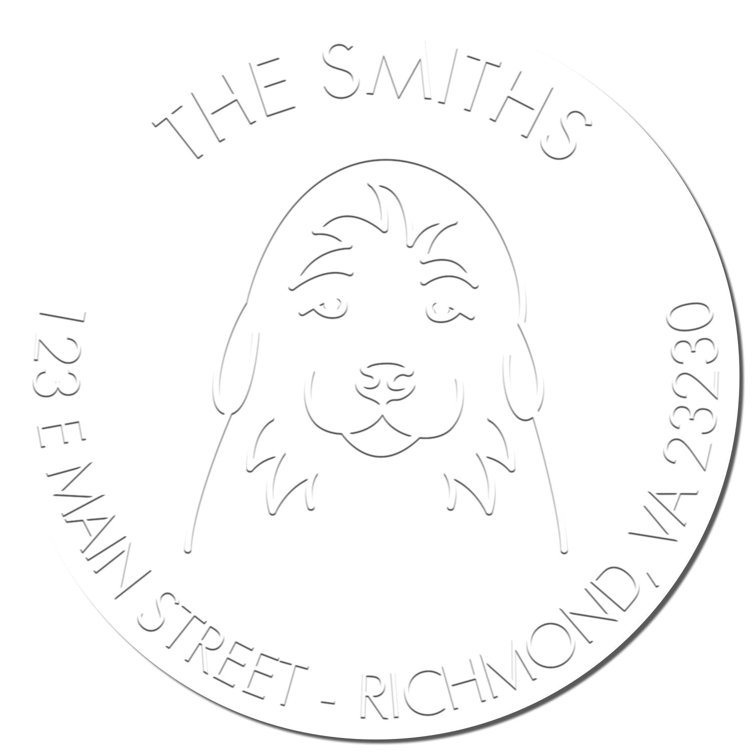 Personalizable Address Seal with Golden Retriever Puppy Dog - Engineer Seal Stamps