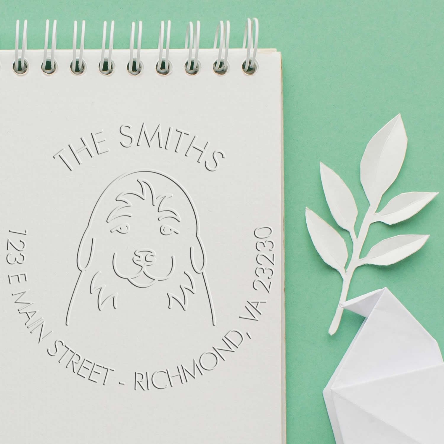 Golden Retriever Puppy Dog Custom-Made Address Embossing Seal - Engineer Seal Stamps