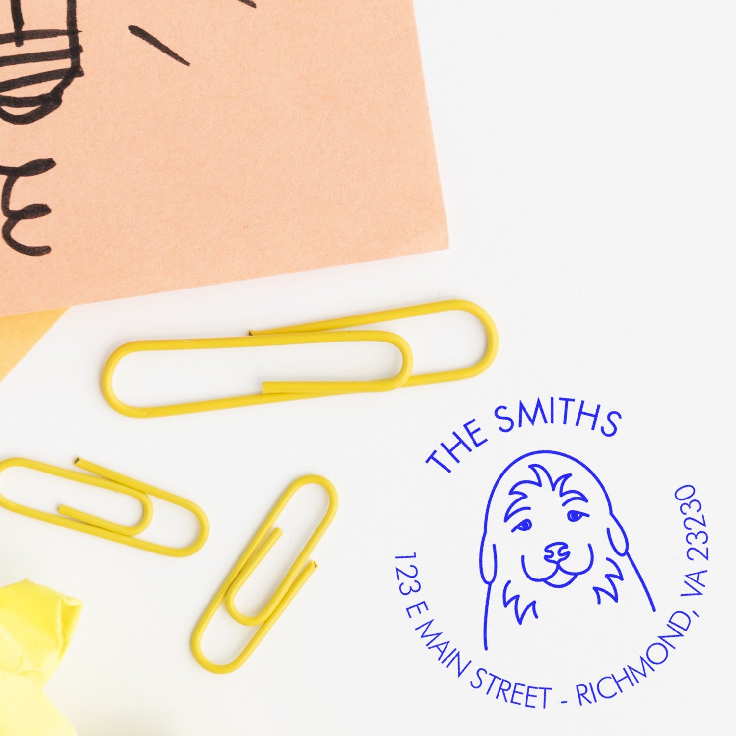 Self-Inking Golden Retriever Puppy Customized Inked Rubber Stamp - Engineer Seal Stamps