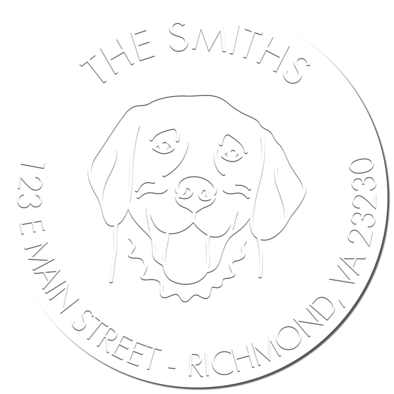 Golden Retriever Dog Outline Customized Address Seal Hybrid Embosser - Engineer Seal Stamps