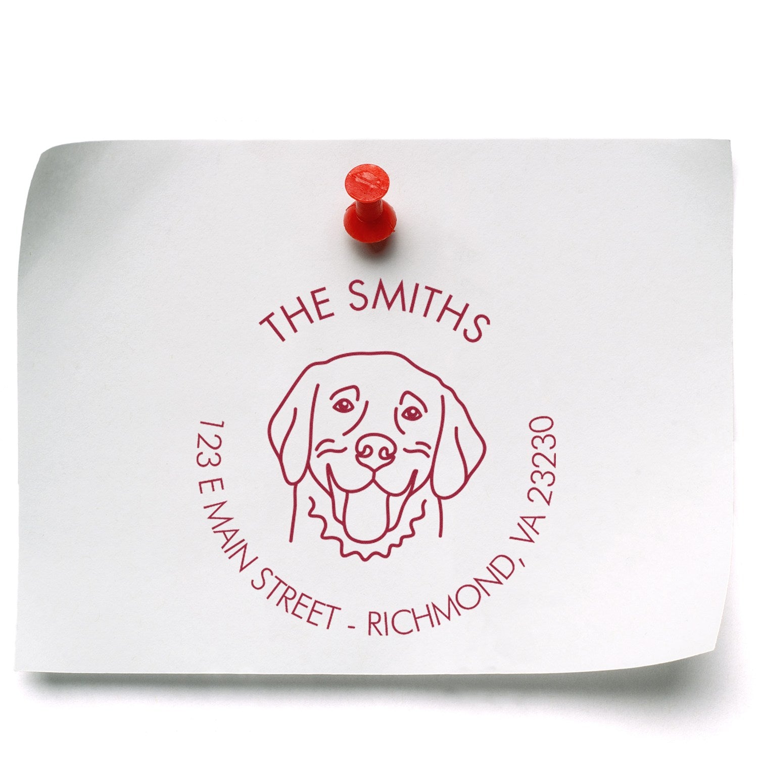 Self-Inking Golden Retriever Customized House Address Stamper - Engineer Seal Stamps