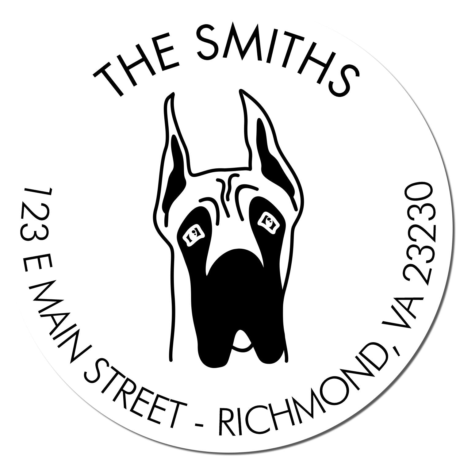 PSI Pre-Inked Great Dane Ears Up Made-to-Order Stamp for Envelopes - Engineer Seal Stamps