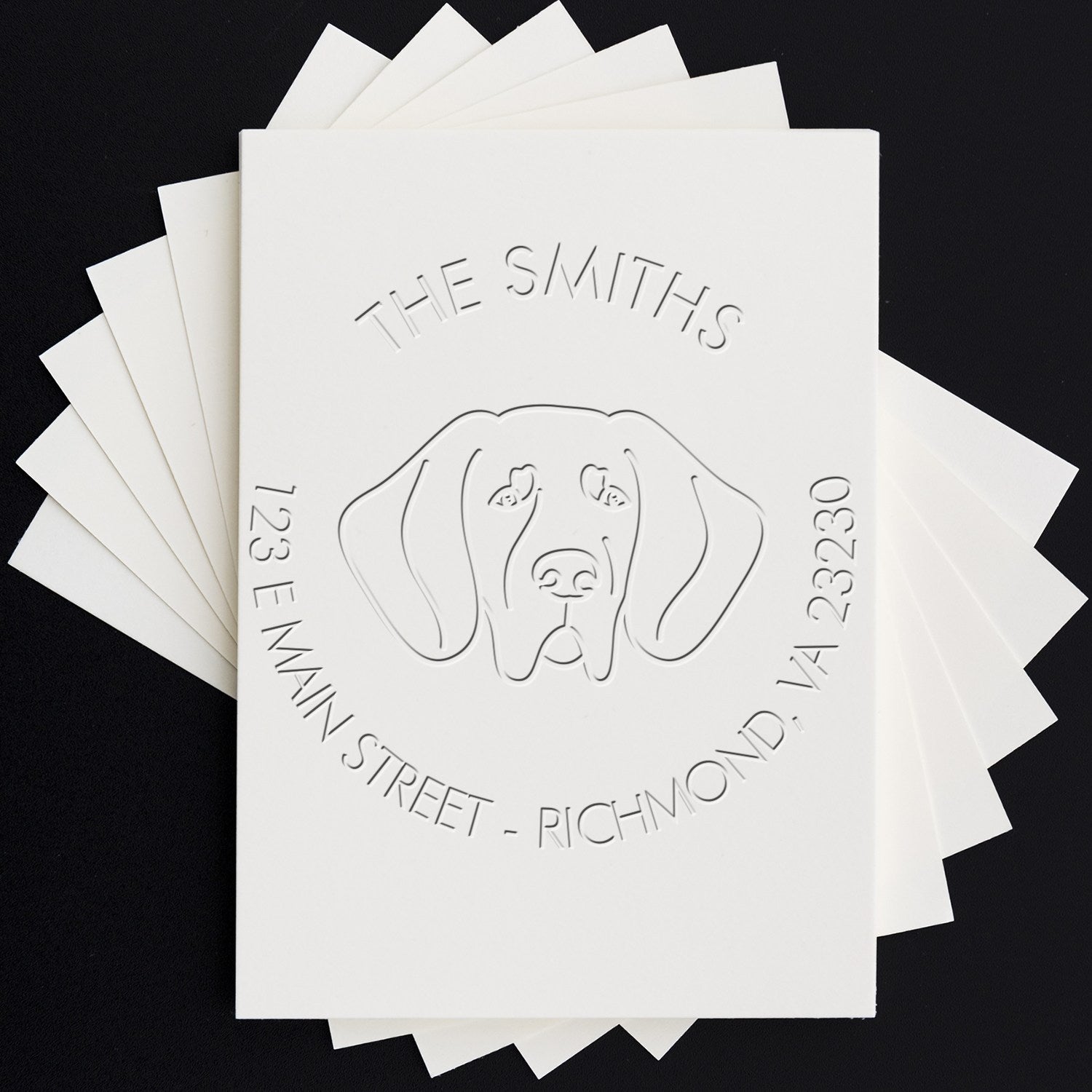 Great Dane Dog Outline Customized Address Embossing Stamp - Engineer Seal Stamps