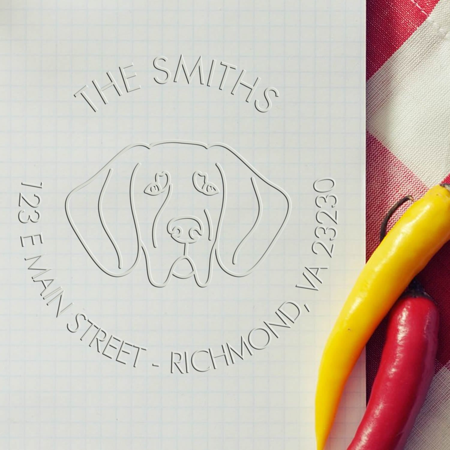 Personalizable Address Seal Stamp with Great Dane Dog