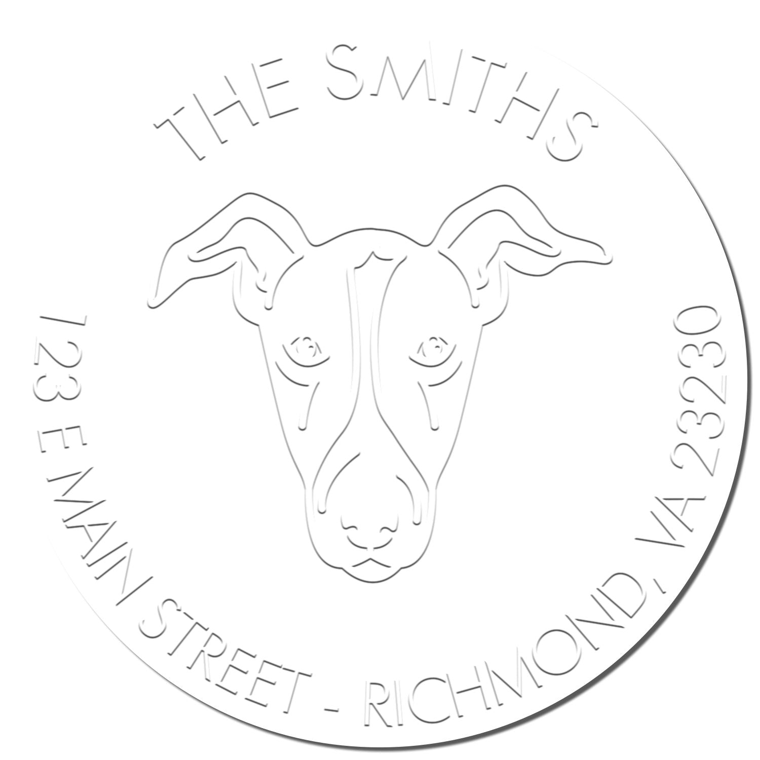 Greyhound Dog Outline Customized Address Embossing Seal - Engineer Seal Stamps