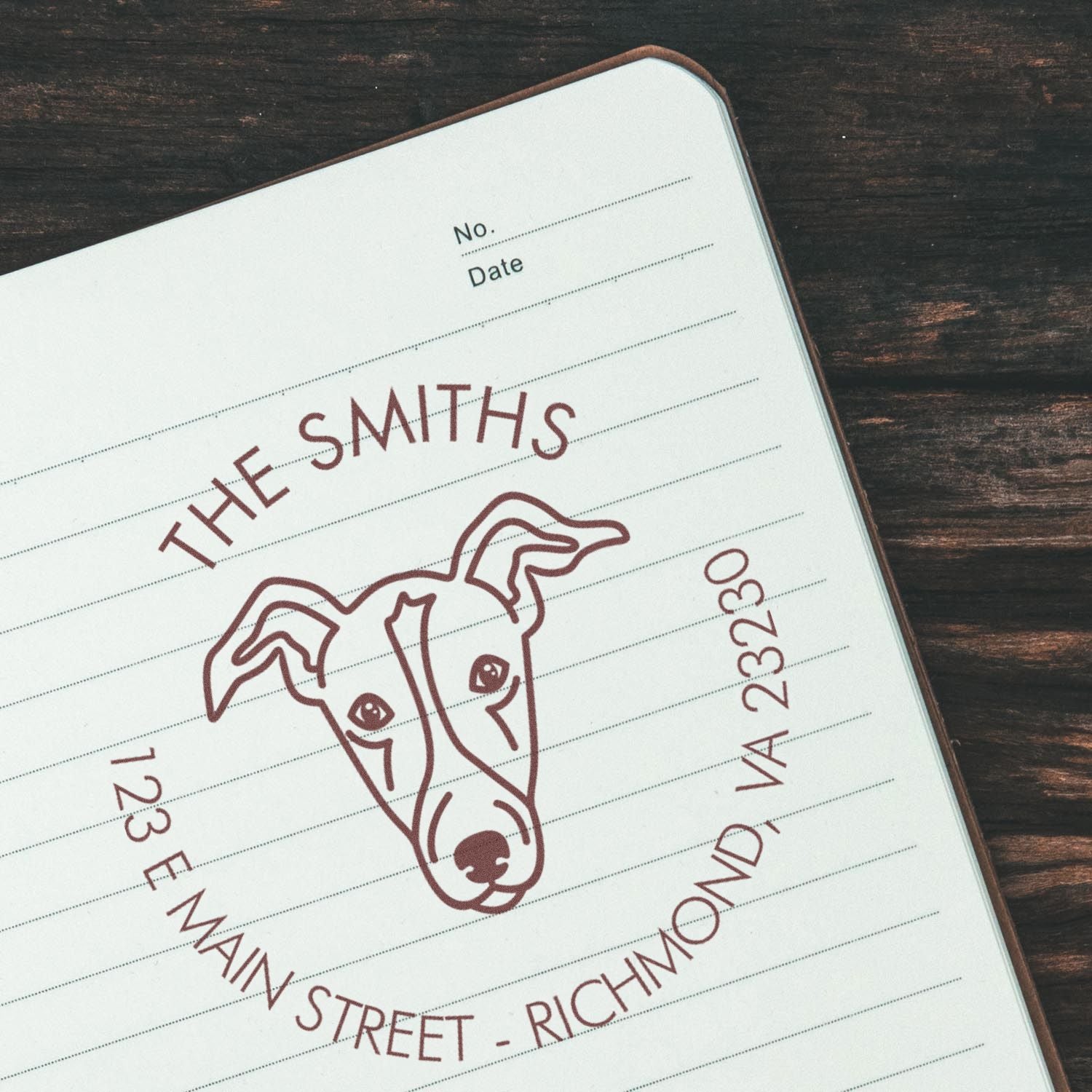 Slim Pre-Inked Greyhound Personalized House Address Stamp - Engineer Seal Stamps
