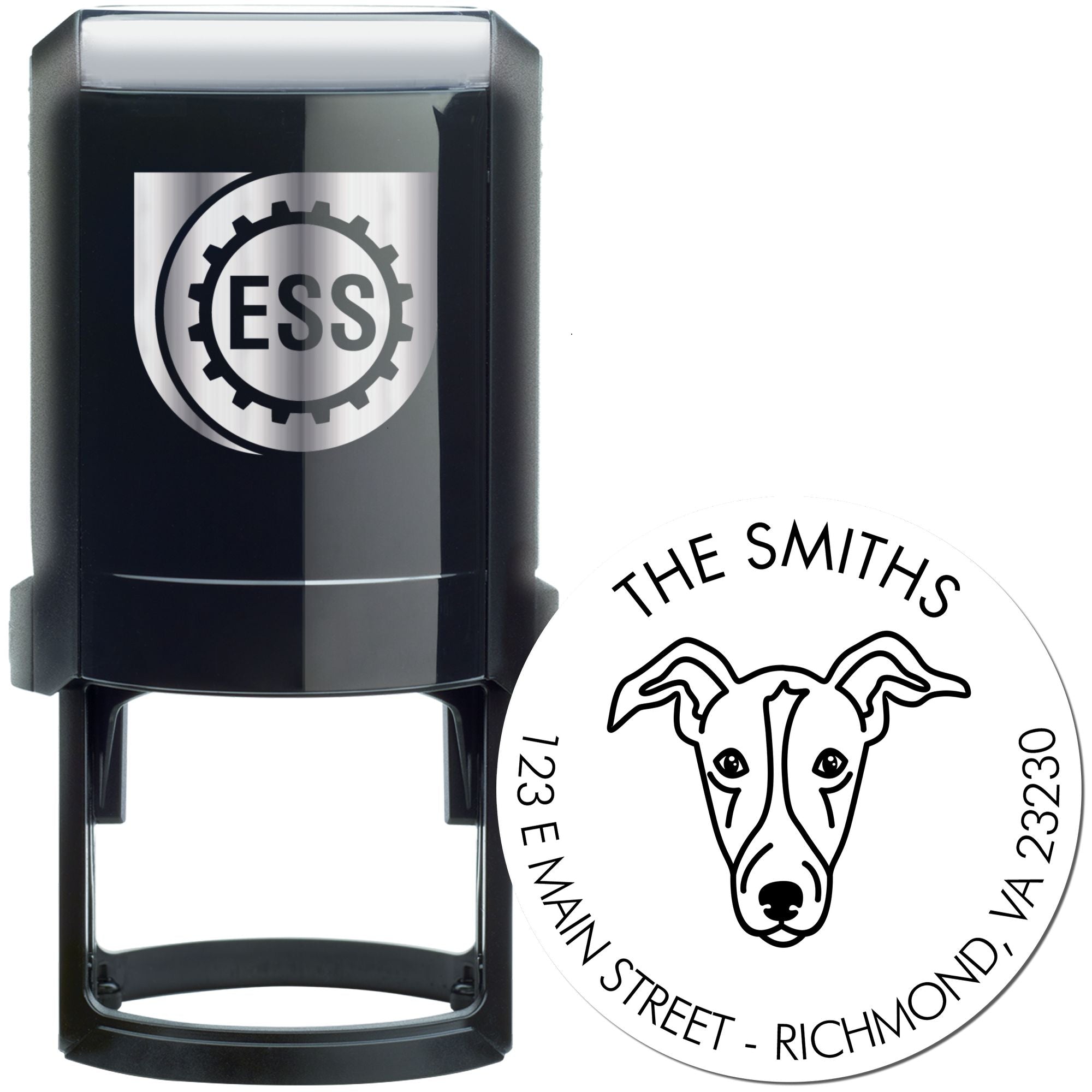 Self-Inking Greyhound Customized Inked Stamper - Engineer Seal Stamps