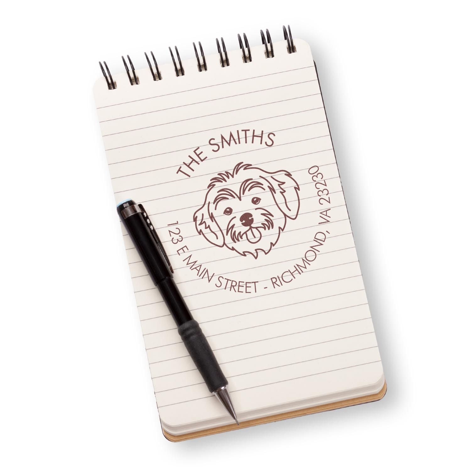 Wood Handle Havanese Custom Made Custom Return Address Stamp - Engineer Seal Stamps