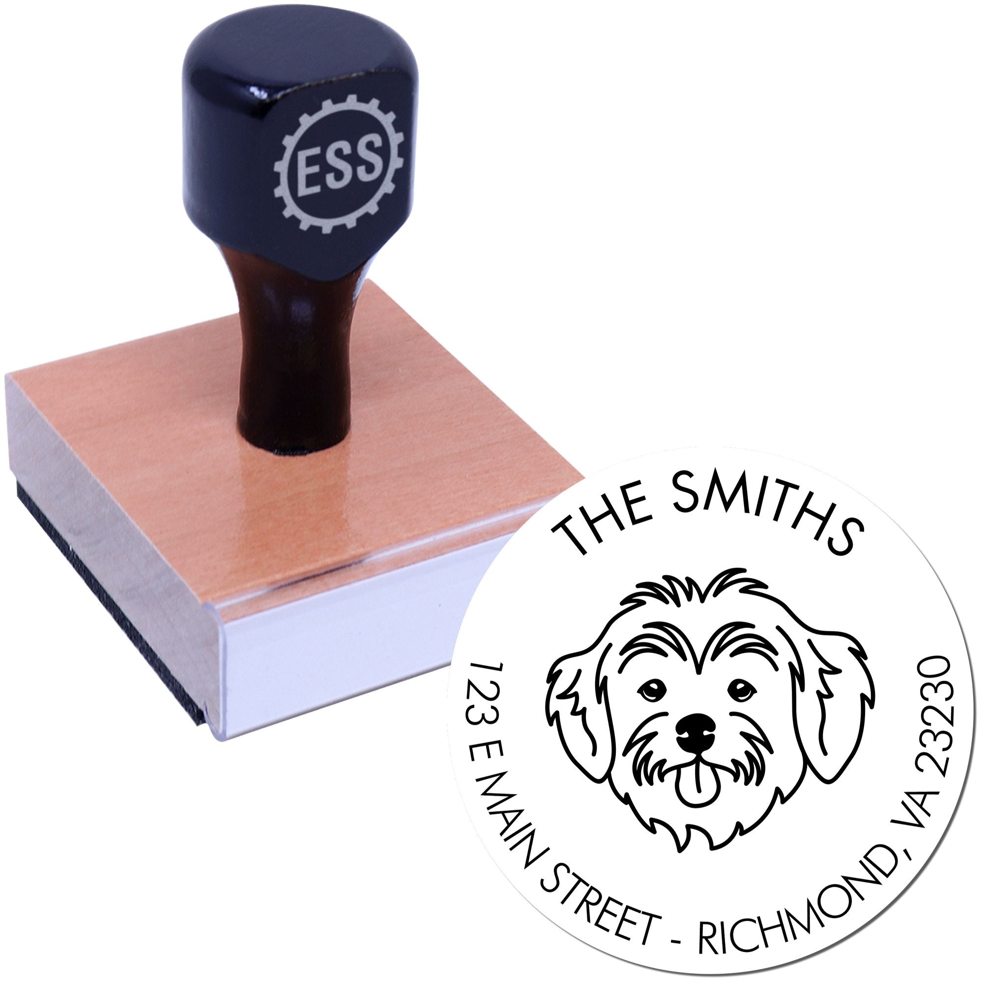 Wood Handle Havanese Custom Made Custom Return Address Stamp - Engineer Seal Stamps