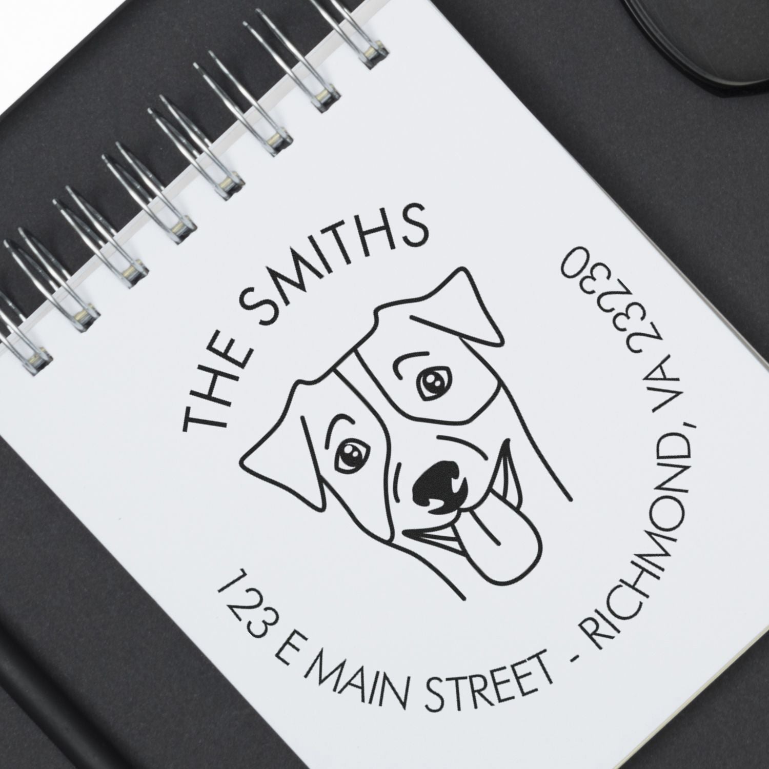 PSI Pre-Inked Jack Russell Made-to-Order Address Label Stamp - Engineer Seal Stamps