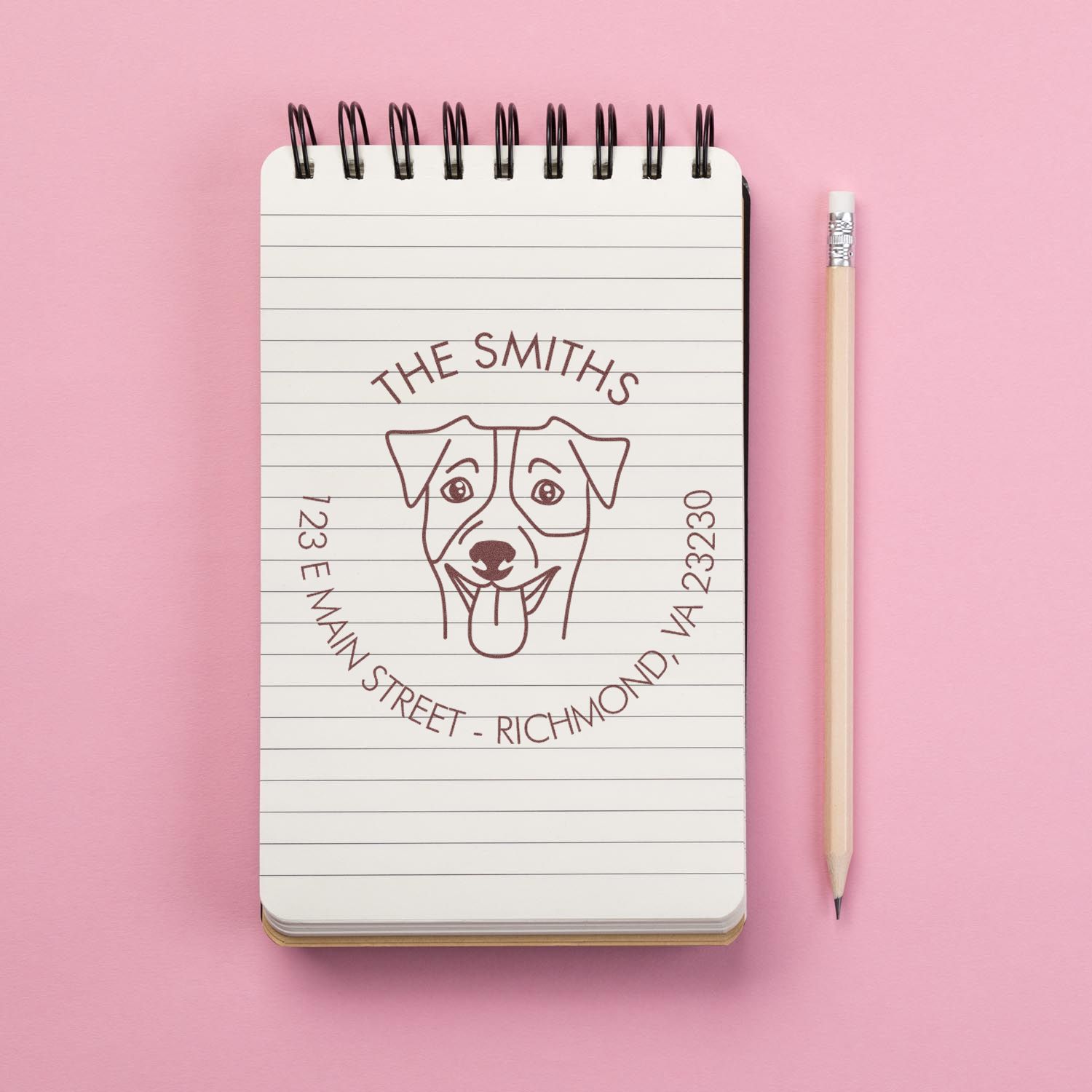 PSI Pre-Inked Jack Russell Made-to-Order Address Label Stamp - Engineer Seal Stamps