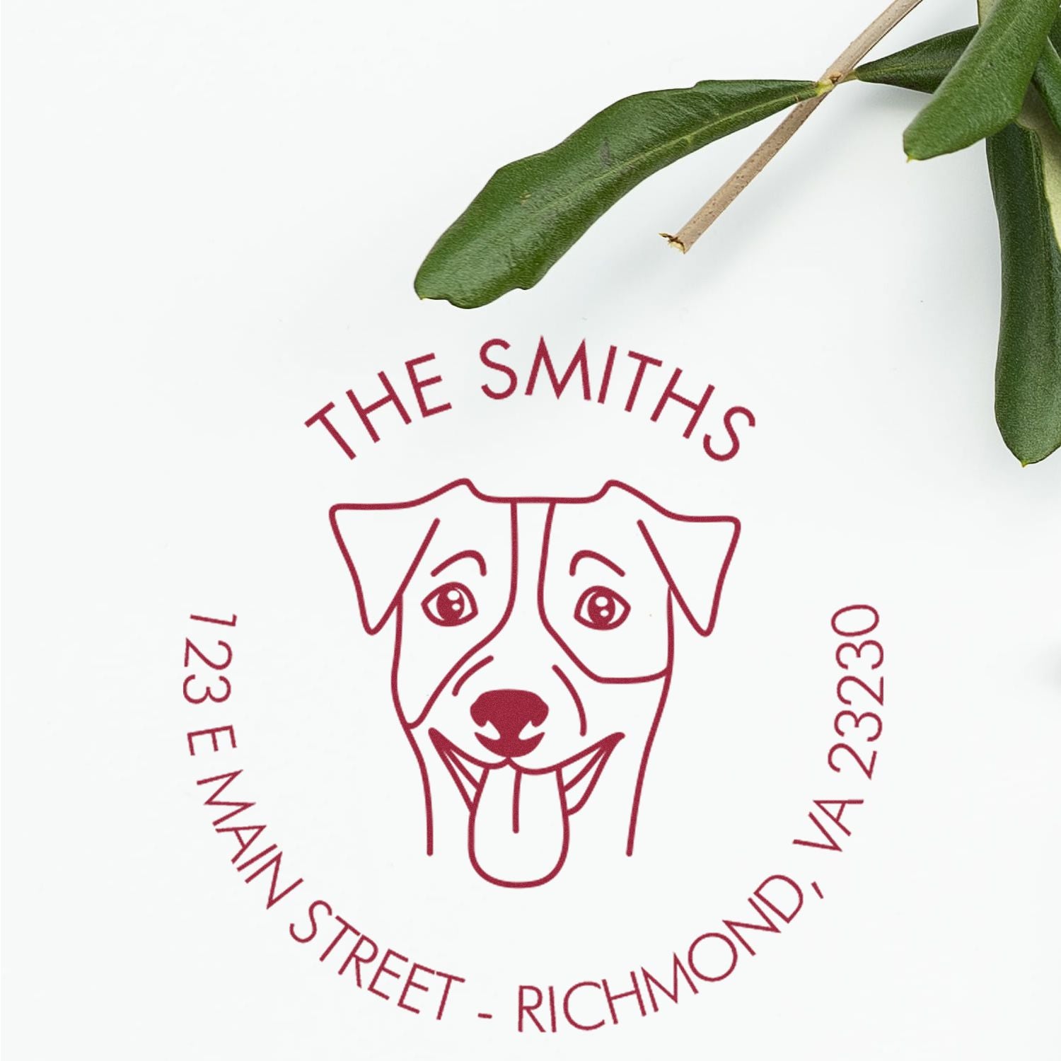 Wood Handle Jack Russell Custom Made Dog Design Address Rubber Stamp - Engineer Seal Stamps