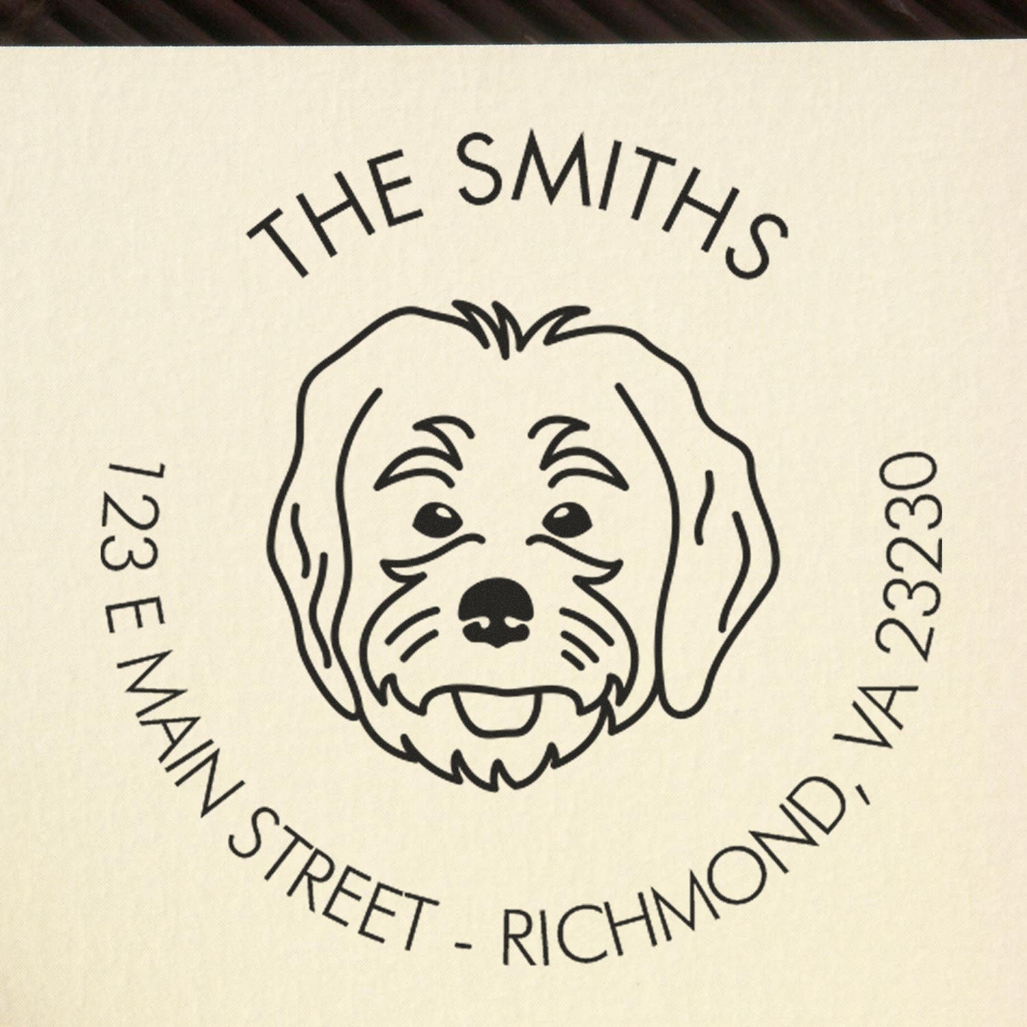 PSI Pre-Inked Labradoodle Made-to-Order Address Label Stamp for Envelopes - Engineer Seal Stamps