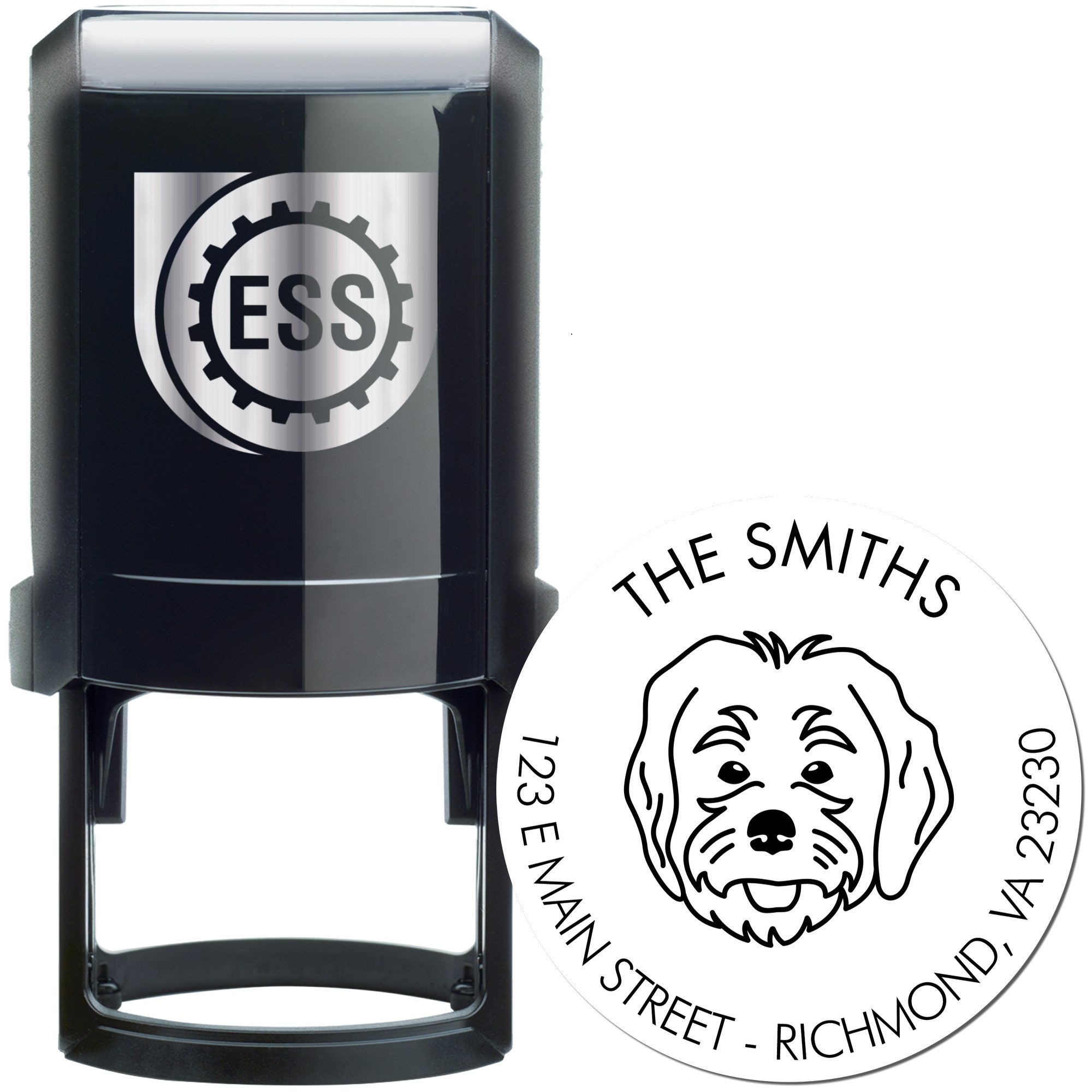 Self-Inking Labradoodle Customized Mail Label Stamp - Engineer Seal Stamps