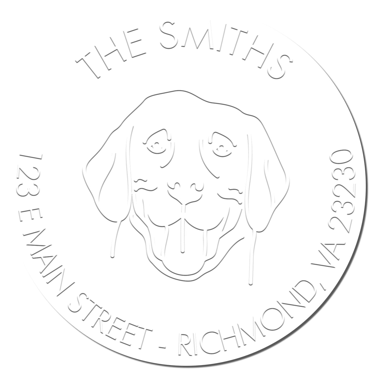 Personalizable Home Address Seal with Labrador Dog - Engineer Seal Stamps