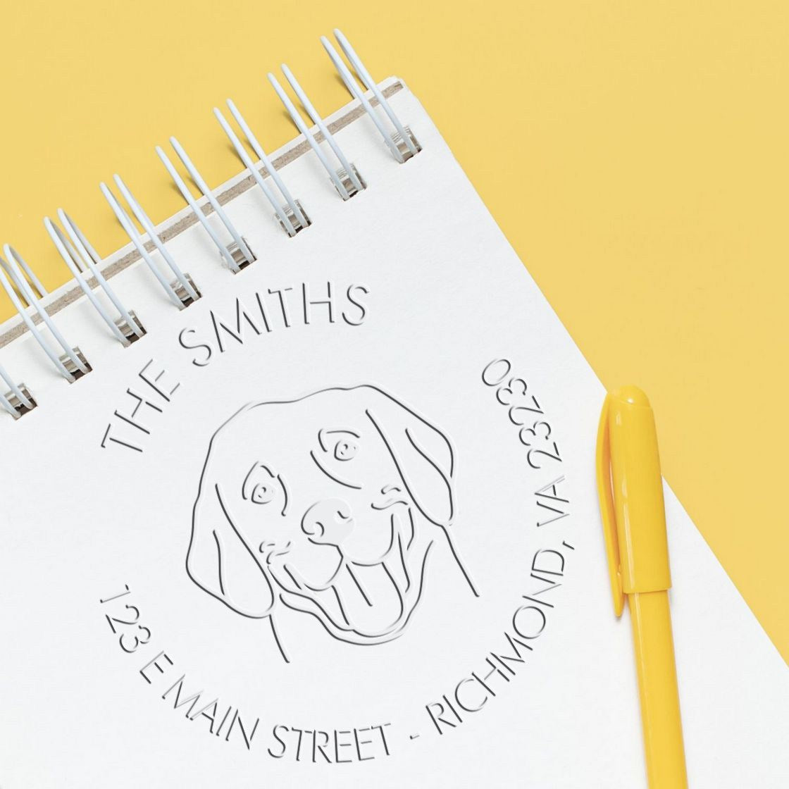 Personalizable Home Address Seal with Labrador Dog - Engineer Seal Stamps