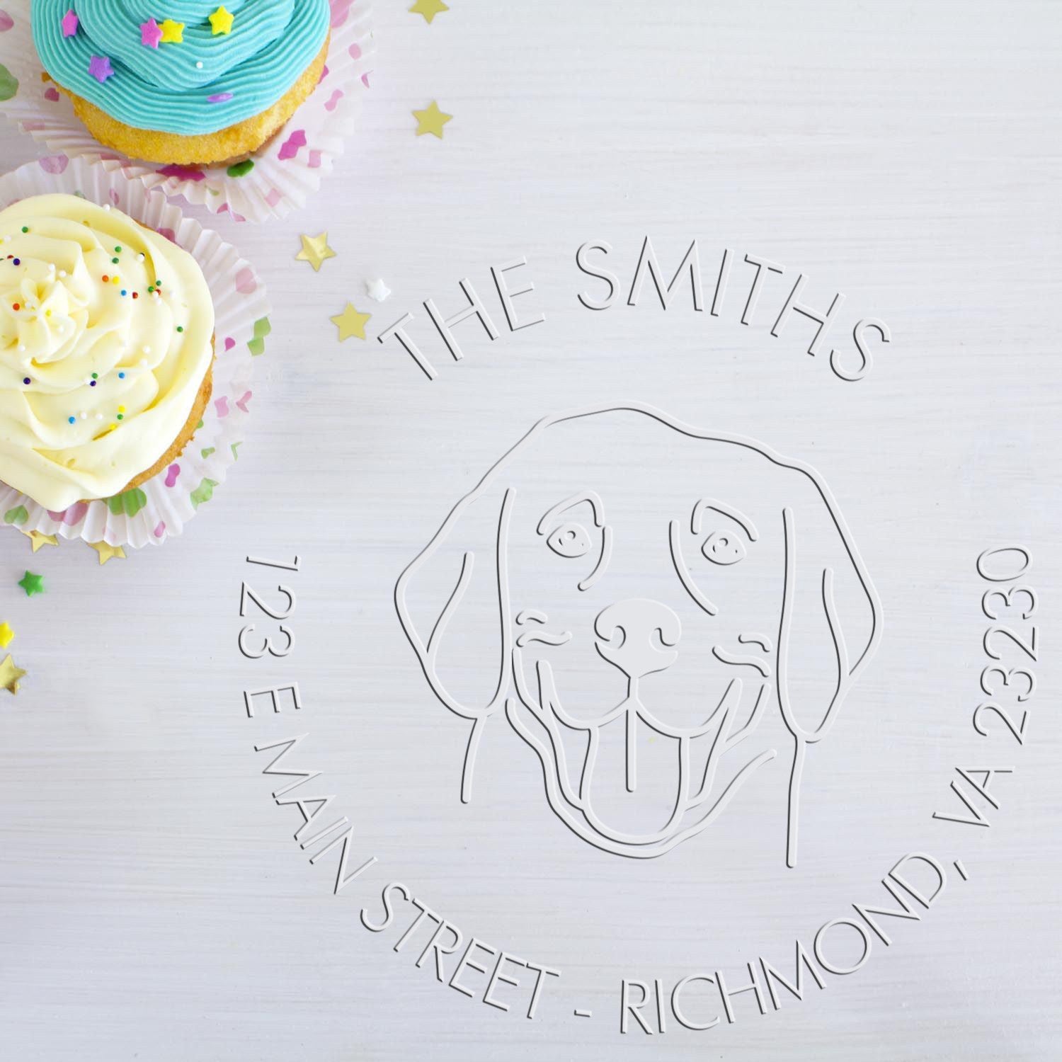 Personalizable Home Address Seal with Labrador Dog