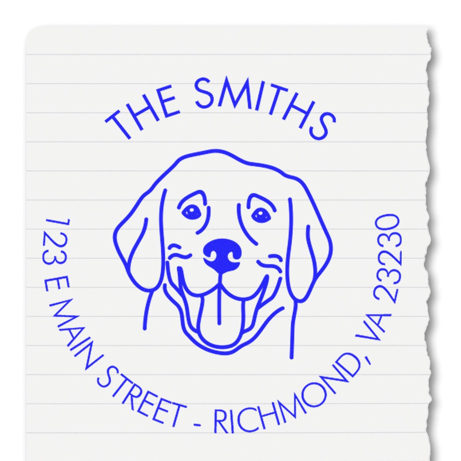 PSI Pre-Inked Labrador Made-to-Order Address Label Stamp - Engineer Seal Stamps