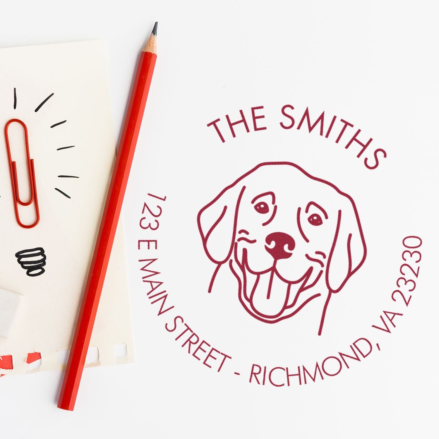 Slim Pre-Inked Labrador Personalized Inked Stamp for Envelopes - Engineer Seal Stamps