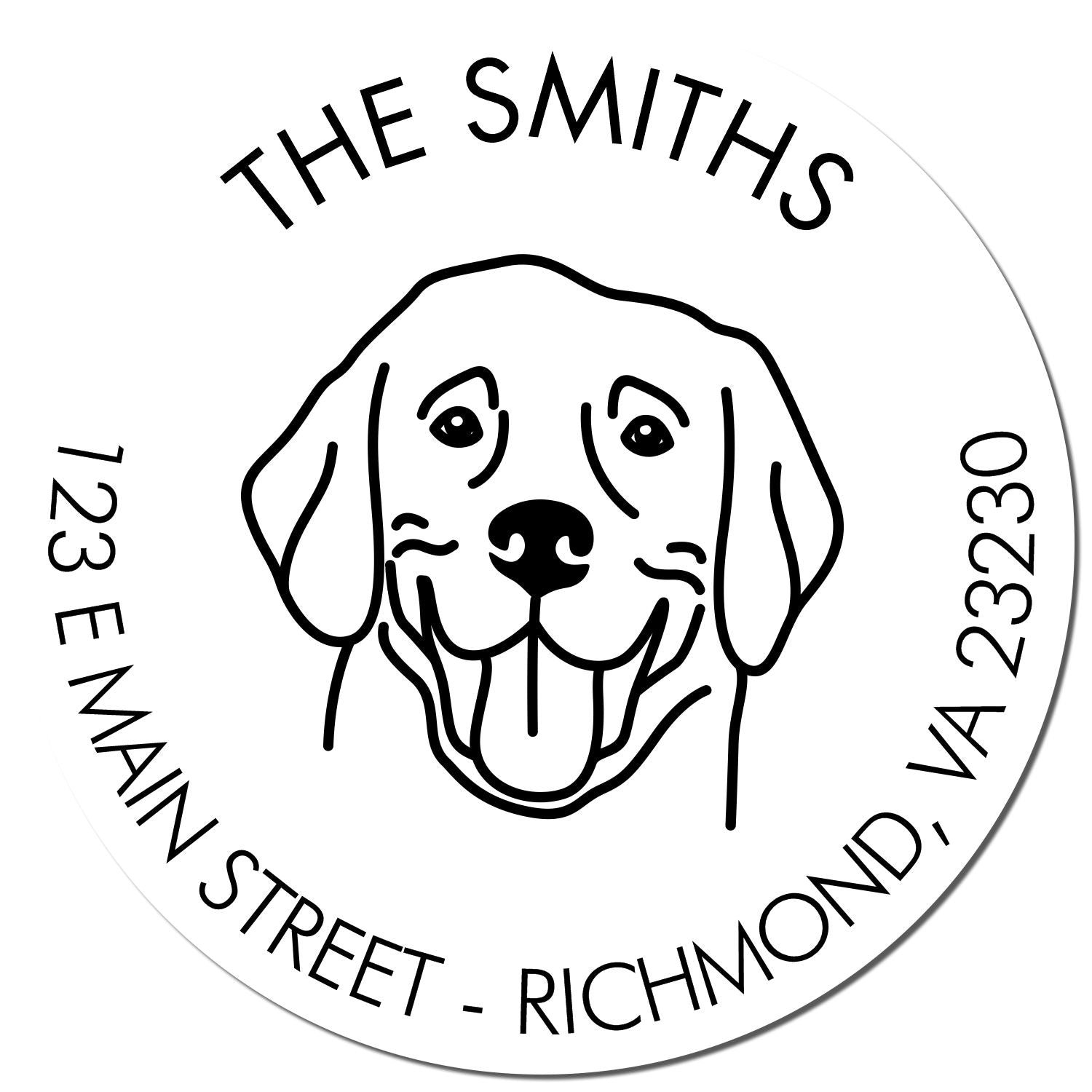 Self-Inking Labrador Customized Mail Label Rubber Stamp - Engineer Seal Stamps