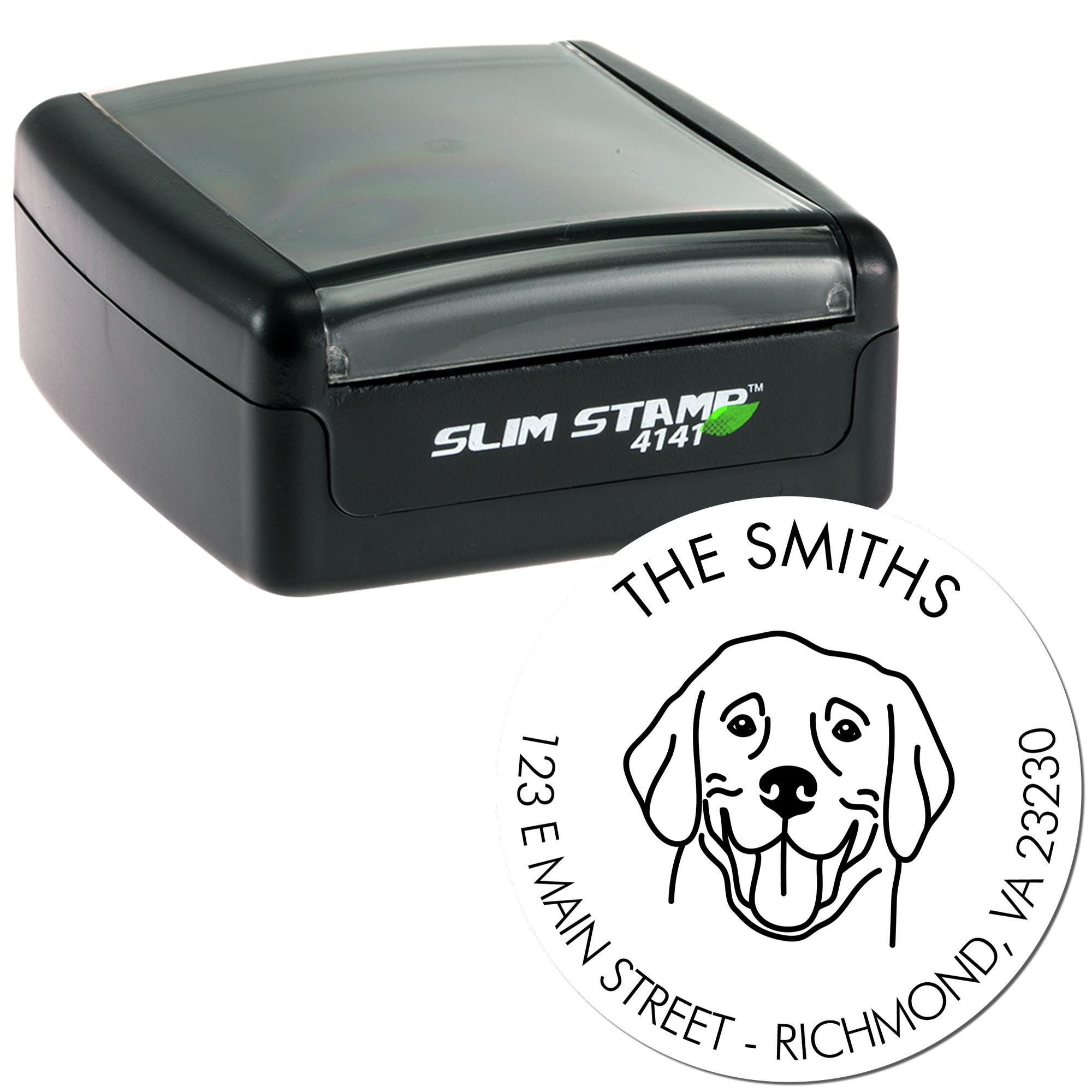 Slim Pre-Inked Labrador Personalized Inked Stamp for Envelopes - Engineer Seal Stamps