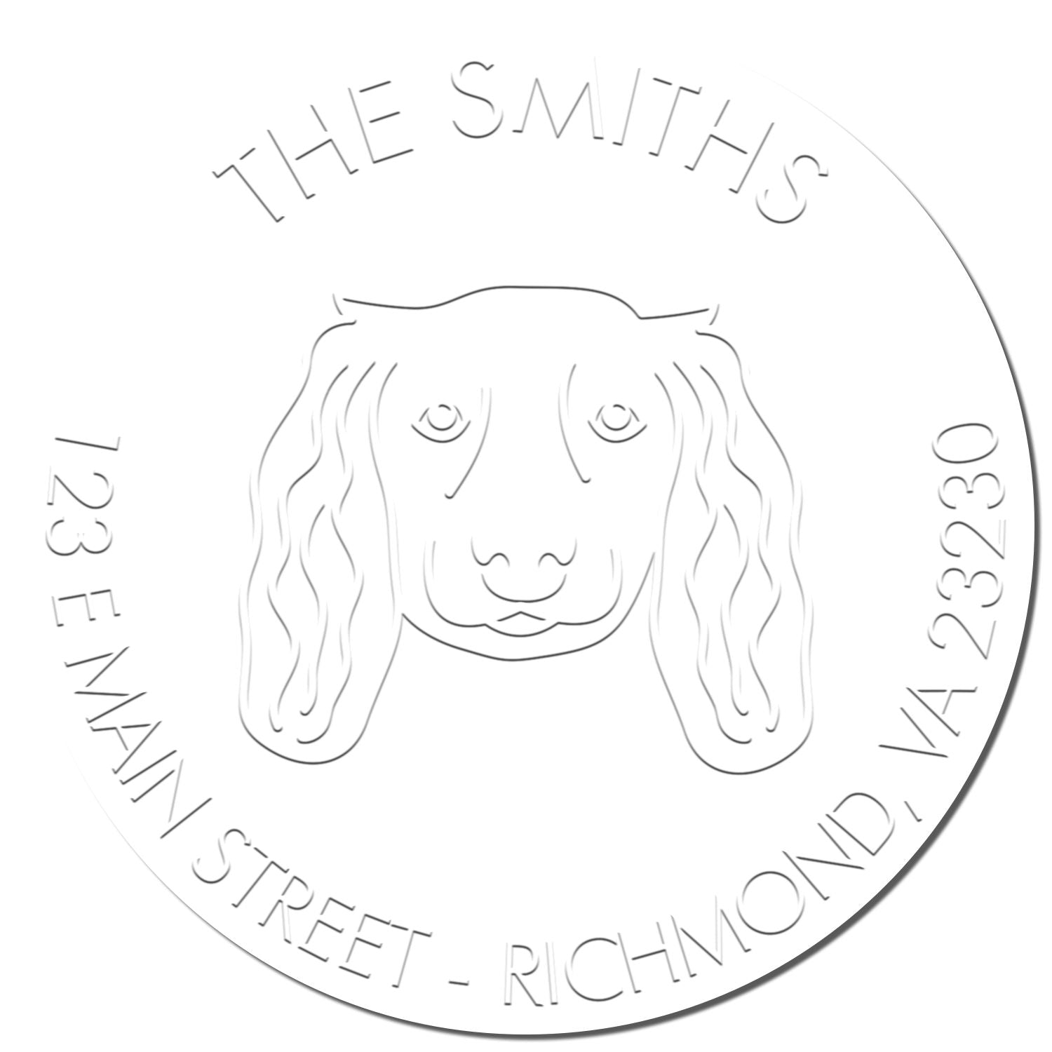 Long Haired Dachshund Dog Custom-Made Home Address Seal Stamp - Engineer Seal Stamps