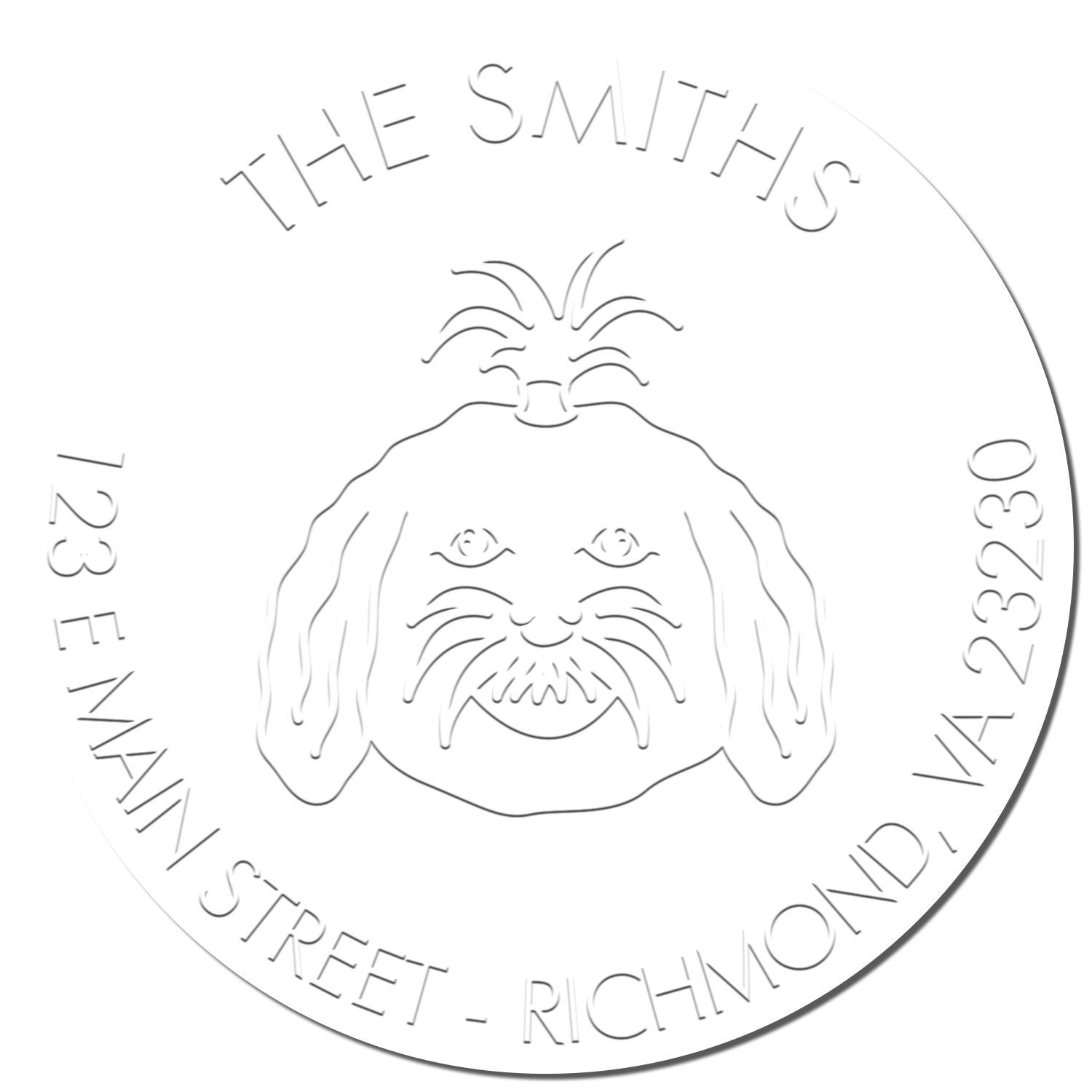 Maltese Dog Outline Customized Home Address Seal - Engineer Seal Stamps