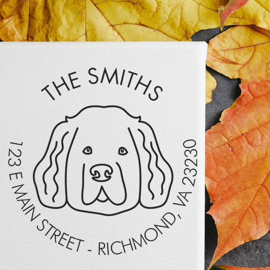 Wood Handle Newfoundland Custom Made Dog Lover's Address Stamp for Envelopes - Engineer Seal Stamps