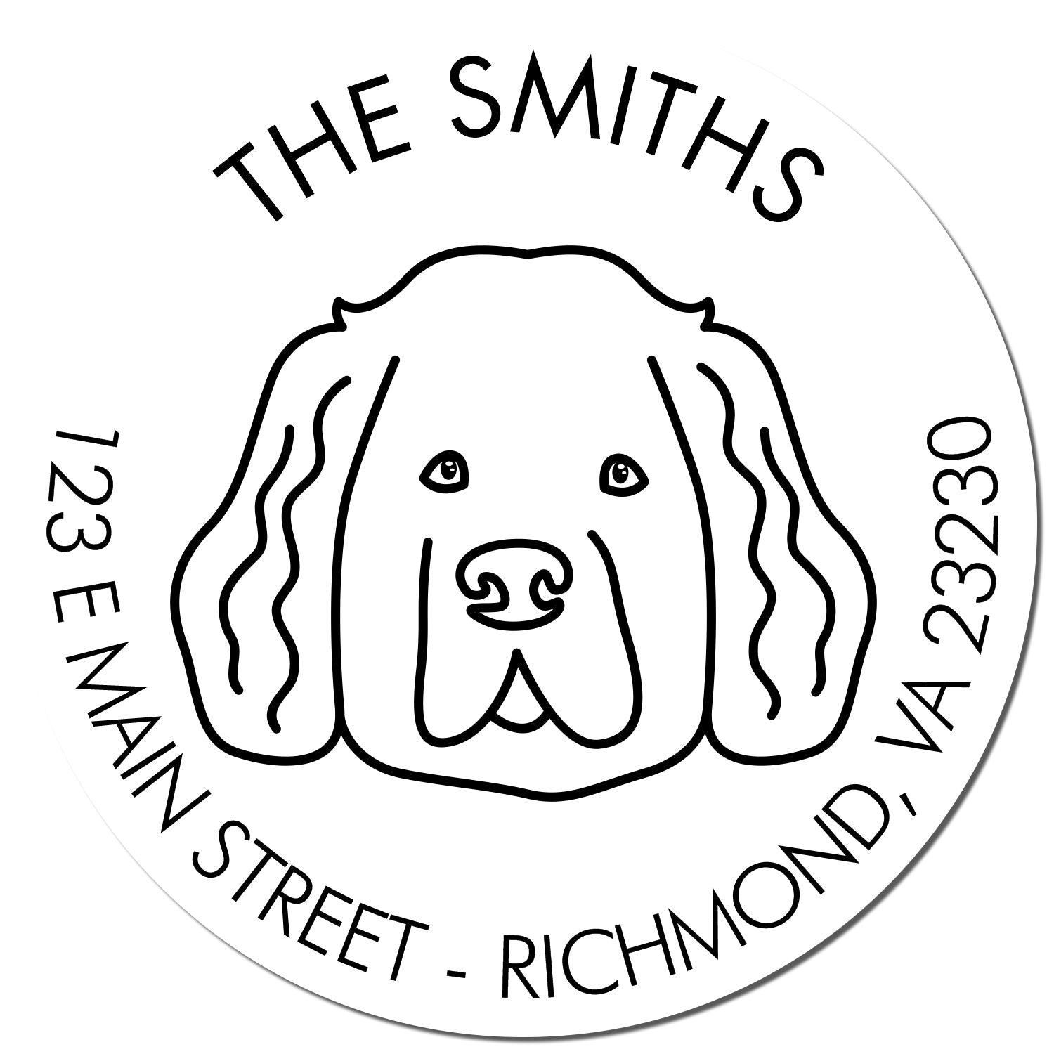 Wood Handle Newfoundland Custom Made Dog Lover's Address Stamp for Envelopes - Engineer Seal Stamps