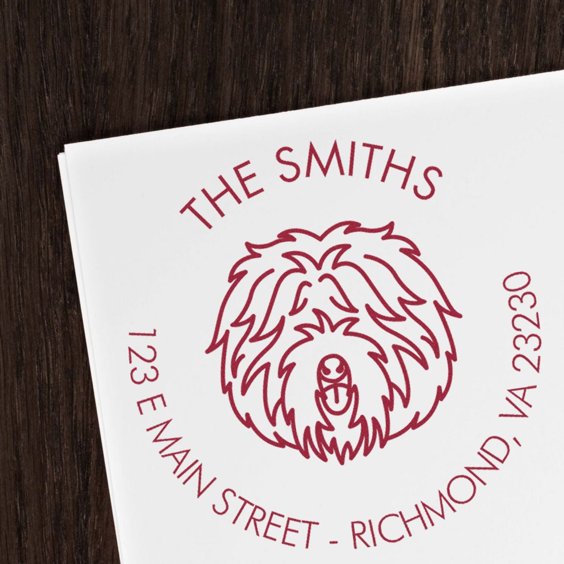 PSI Pre-Inked Old English Sheepdog Made-to-Order Address Return Stamp - Engineer Seal Stamps