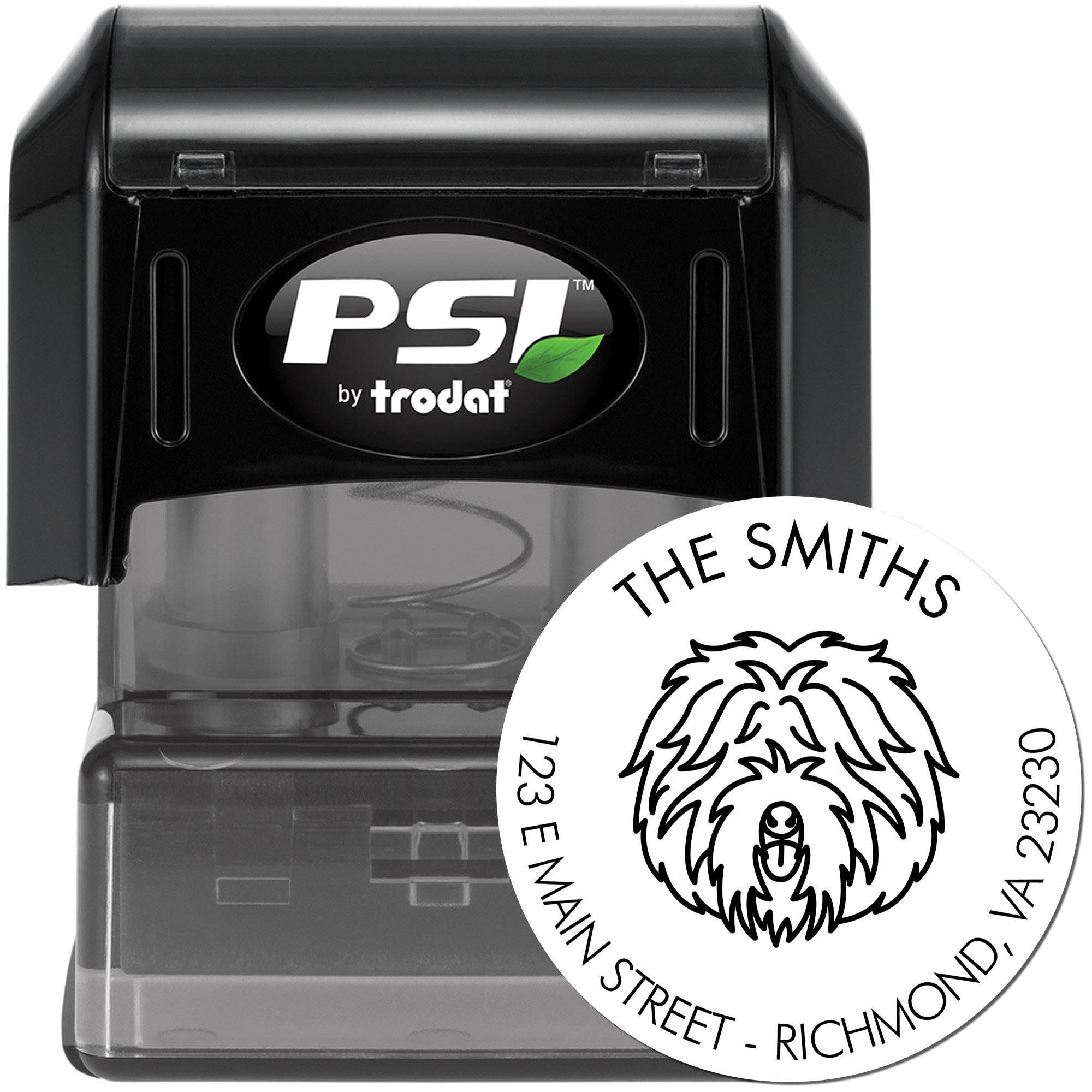PSI Pre-Inked Old English Sheepdog Made-to-Order Address Return Stamp - Engineer Seal Stamps