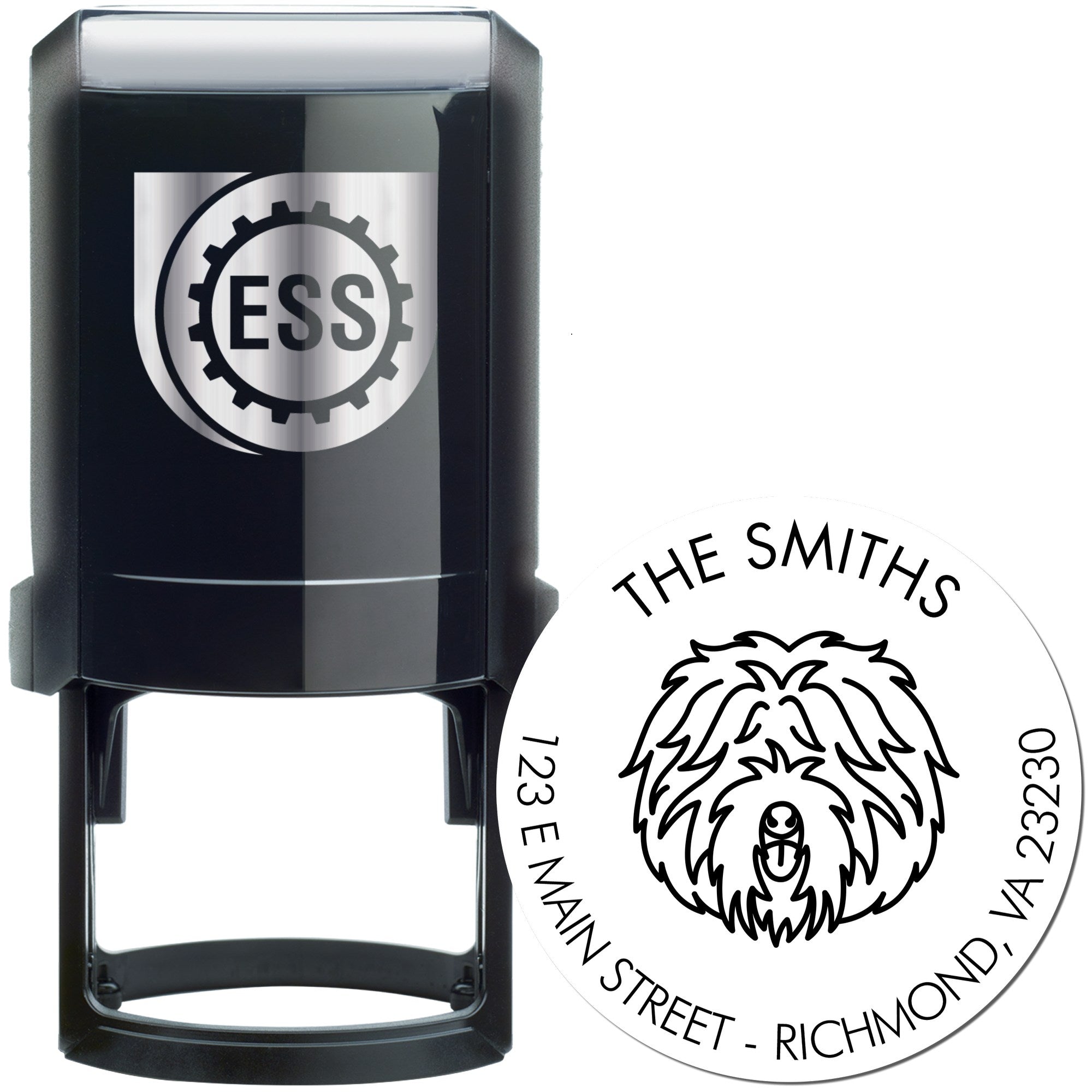 Self-Inking Old English Sheepdog Customized Mail Stamp - Engineer Seal Stamps