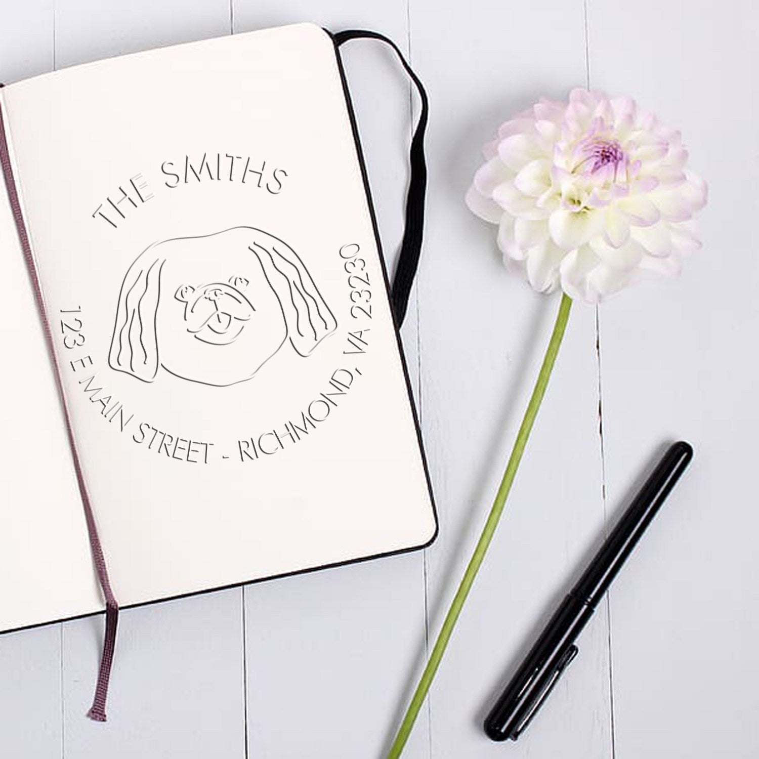 Pekingese Dog Custom-Made Return Address Seal - Engineer Seal Stamps