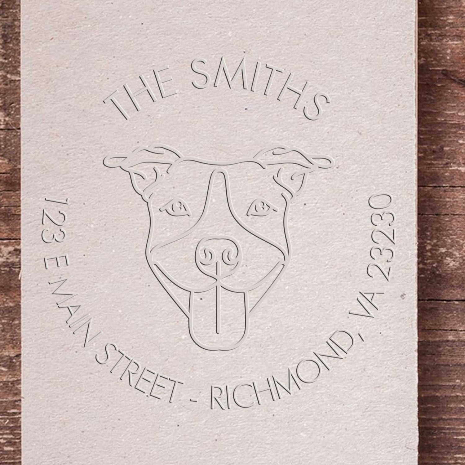 Pitbull Dog Custom-Made Return Address Embossing Stamp - Engineer Seal Stamps