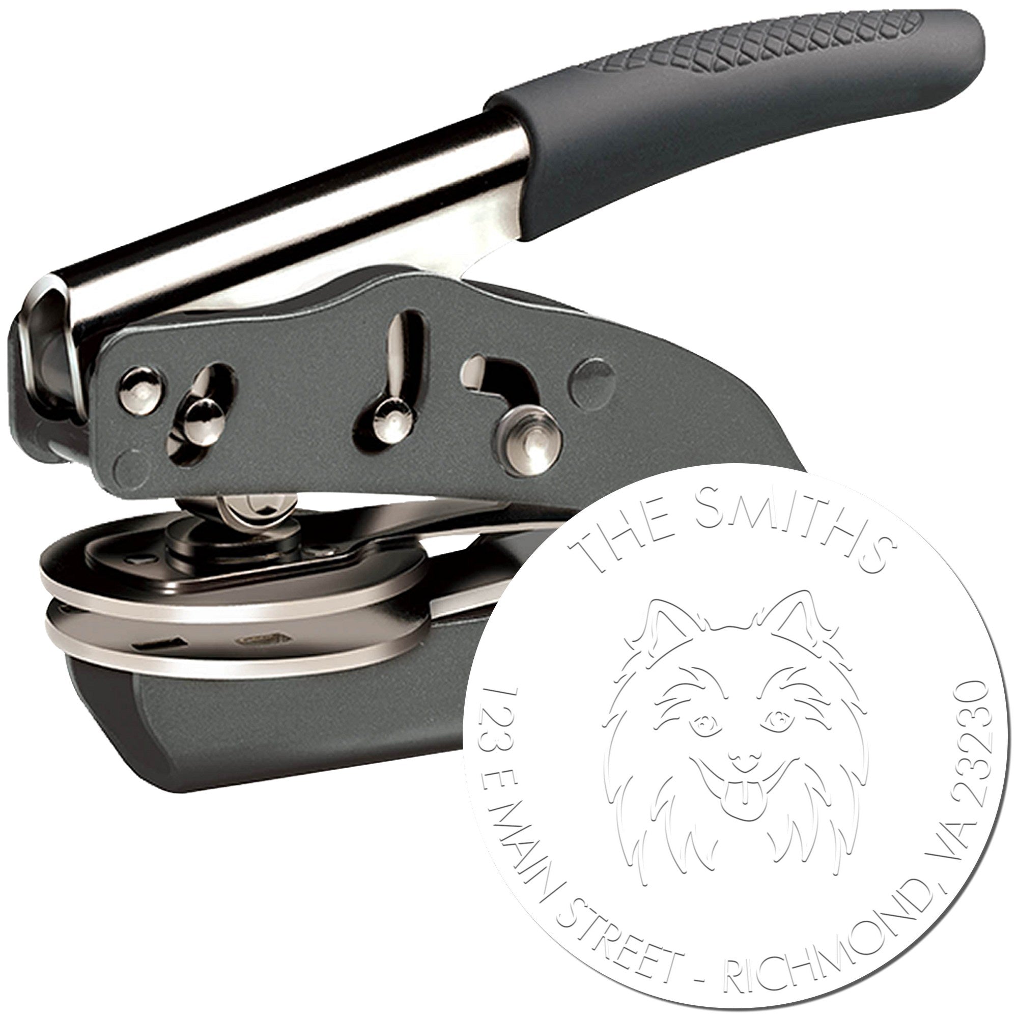 Personalizable Return Address Seal with Pomeranian Dog - Engineer Seal Stamps