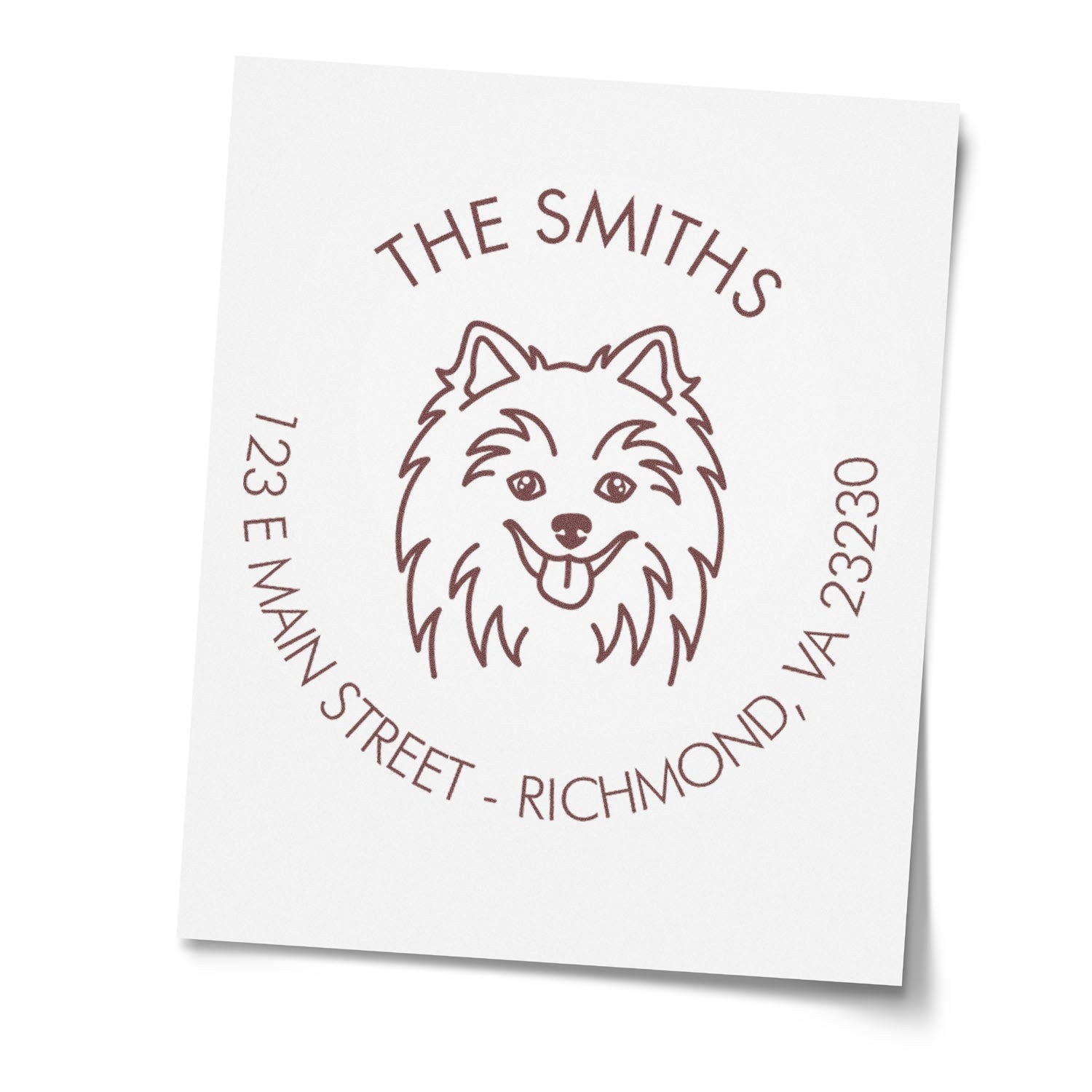 Self-Inking Pomeranian Customized Mailing Address Rubber Stamp - Engineer Seal Stamps