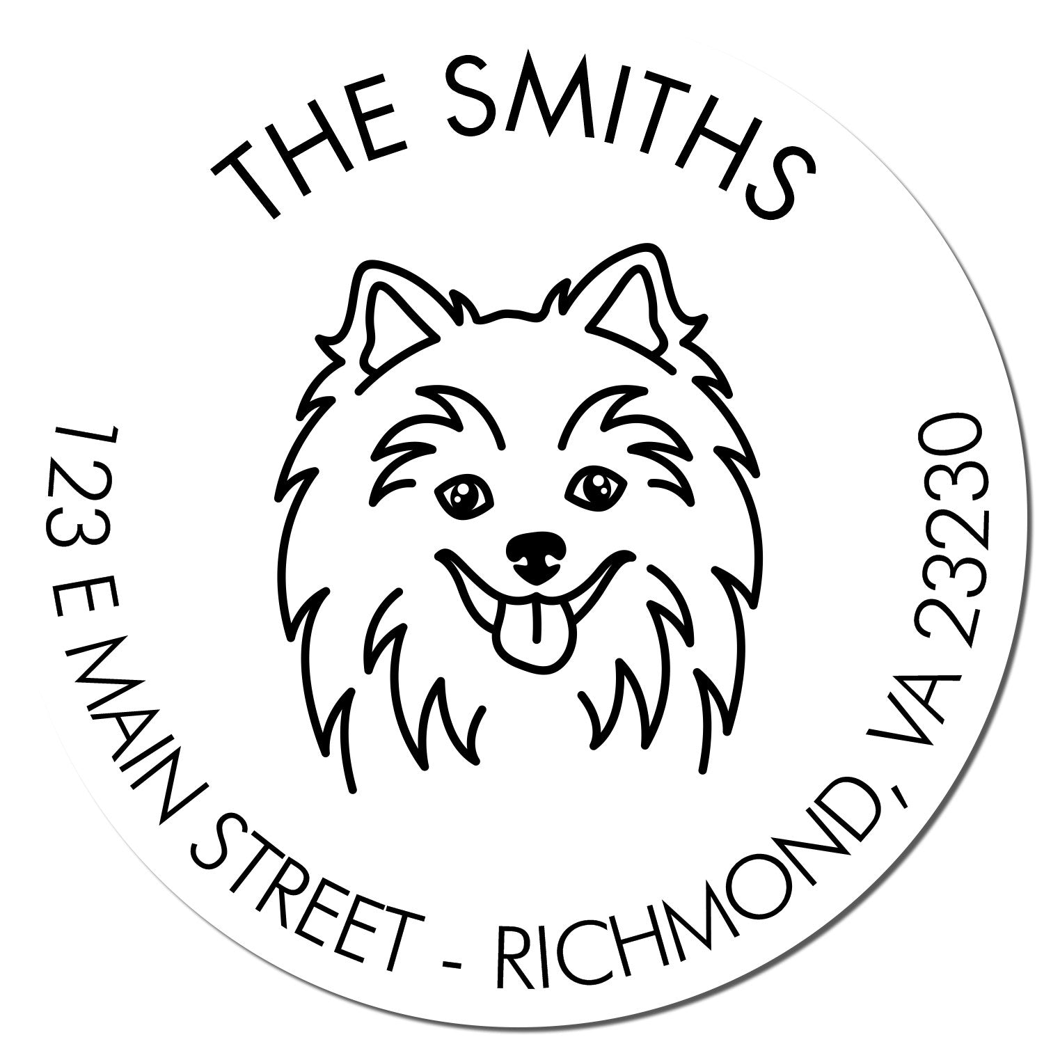 Wood Handle Pomeranian Custom Made Easy-To-Use Address Stamp - Engineer Seal Stamps