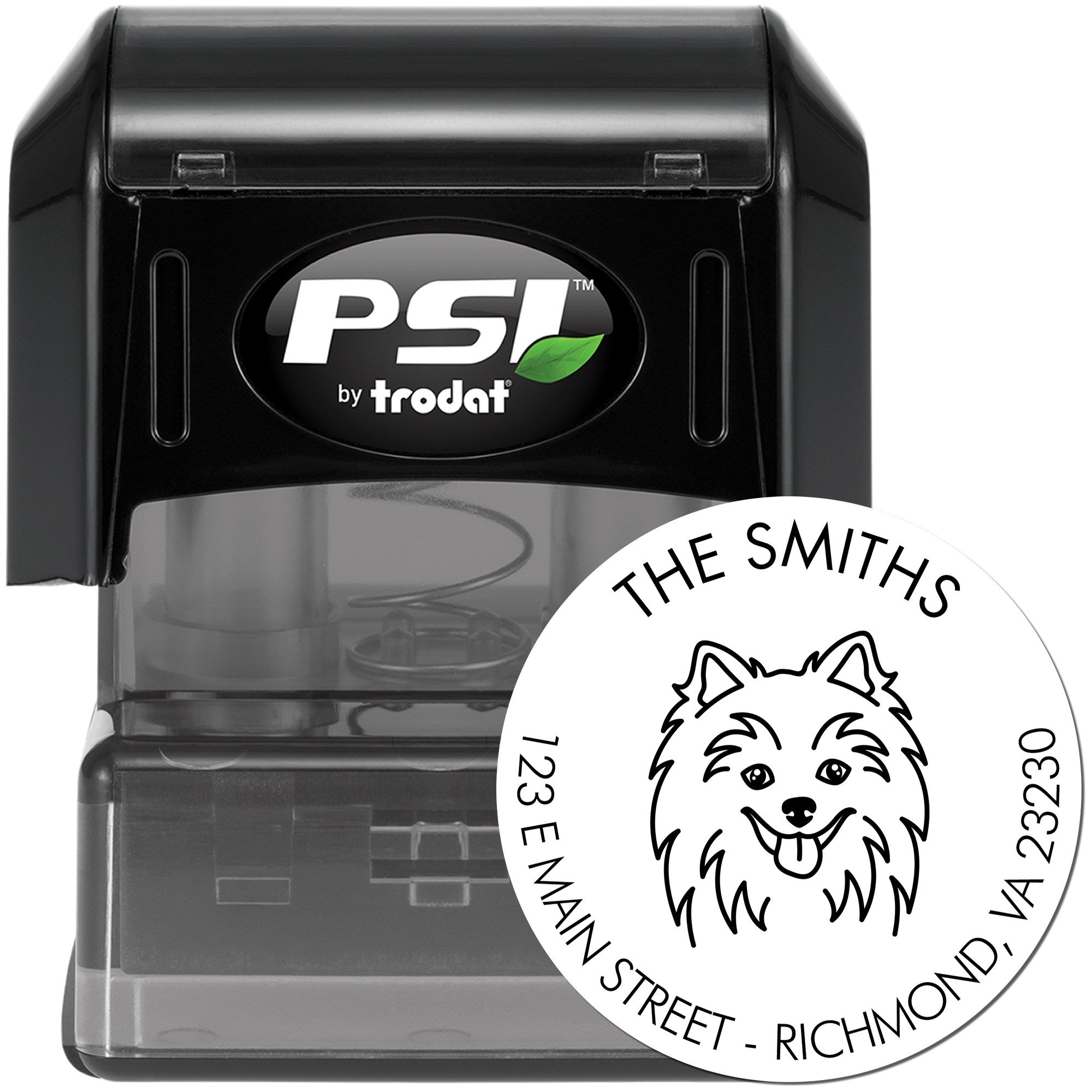 PSI Pre-Inked Pomeranian Made-to-Order Address Return Stamper - Engineer Seal Stamps