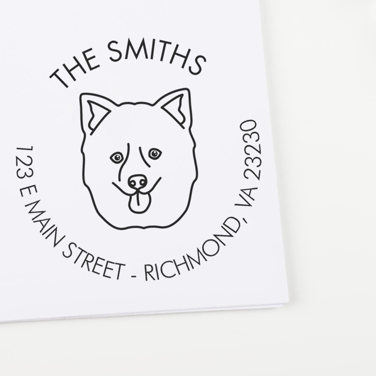 Self-Inking Pomsky Customized Mail Stamper - Engineer Seal Stamps