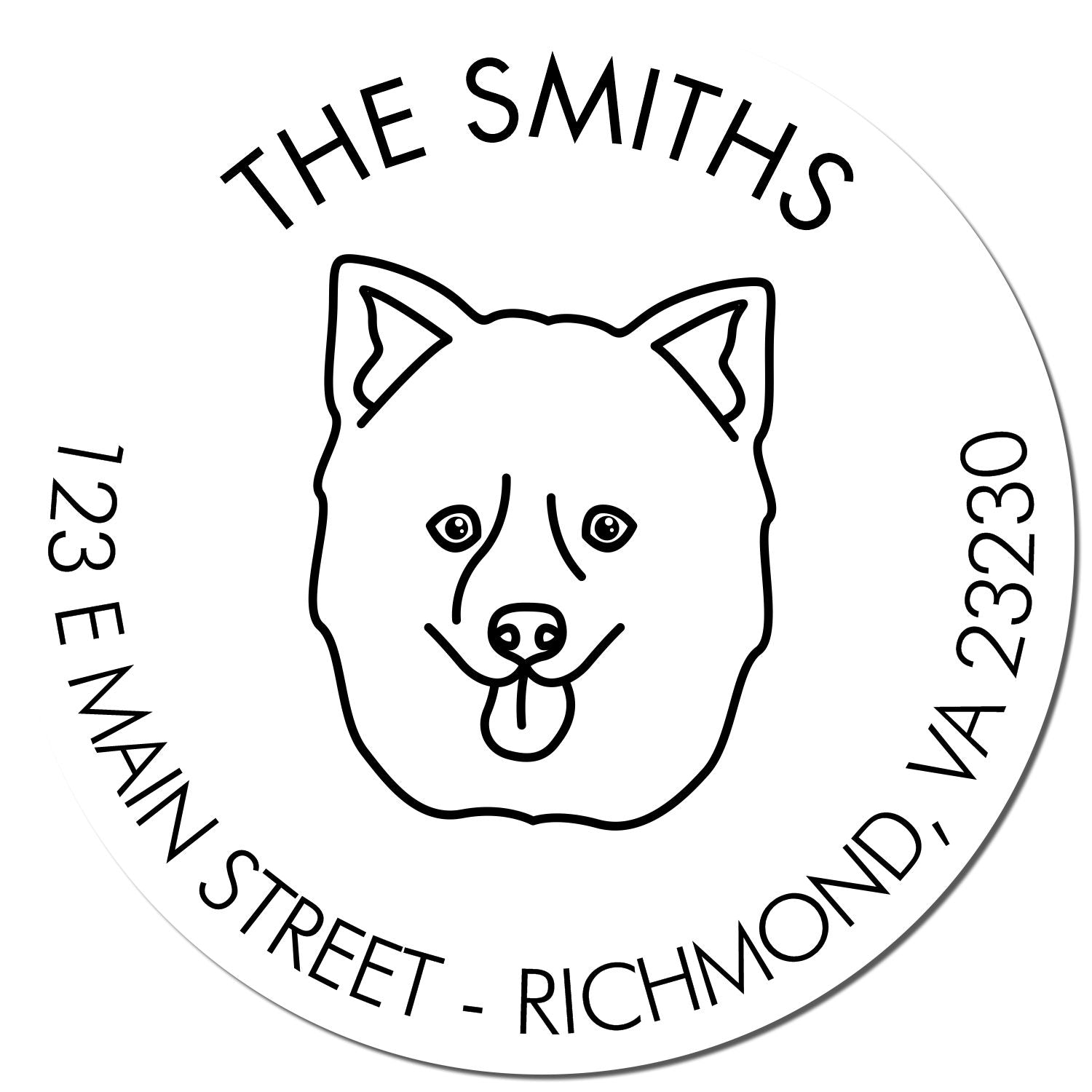 PSI Pre-Inked Pomsky Made-to-Order Address Return Stamp for Envelopes - Engineer Seal Stamps