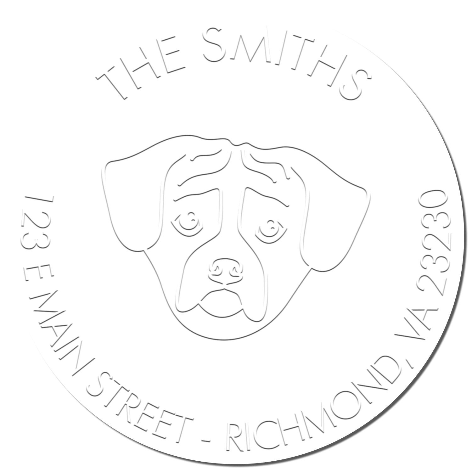 Puggle Dog Outline Customized Return Address Embossing Seal - Engineer Seal Stamps
