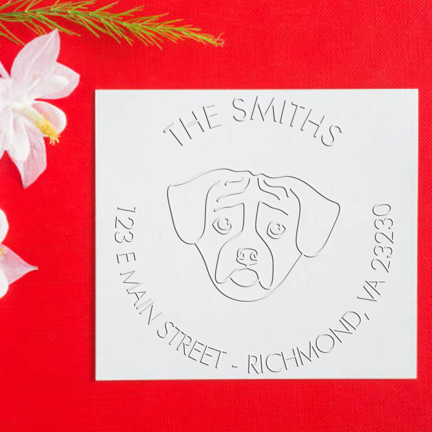 Puggle Dog Outline Customized Return Address Embossing Seal - Engineer Seal Stamps