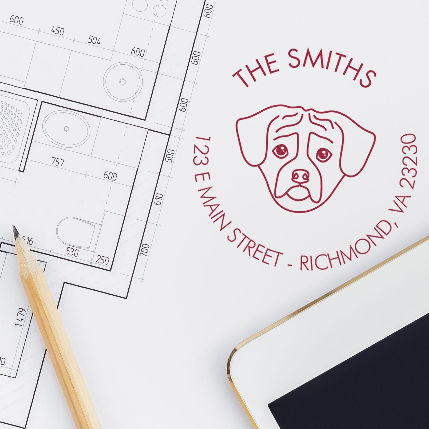 Self-Inking Puggle Customized Mailing Address Stamp - Engineer Seal Stamps