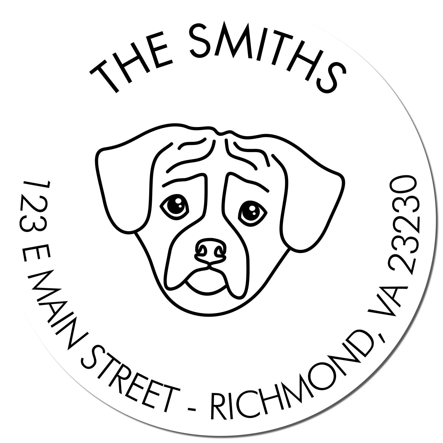 Slim Pre-Inked Puggle Personalized Mail Stamp for Envelopes - Engineer Seal Stamps