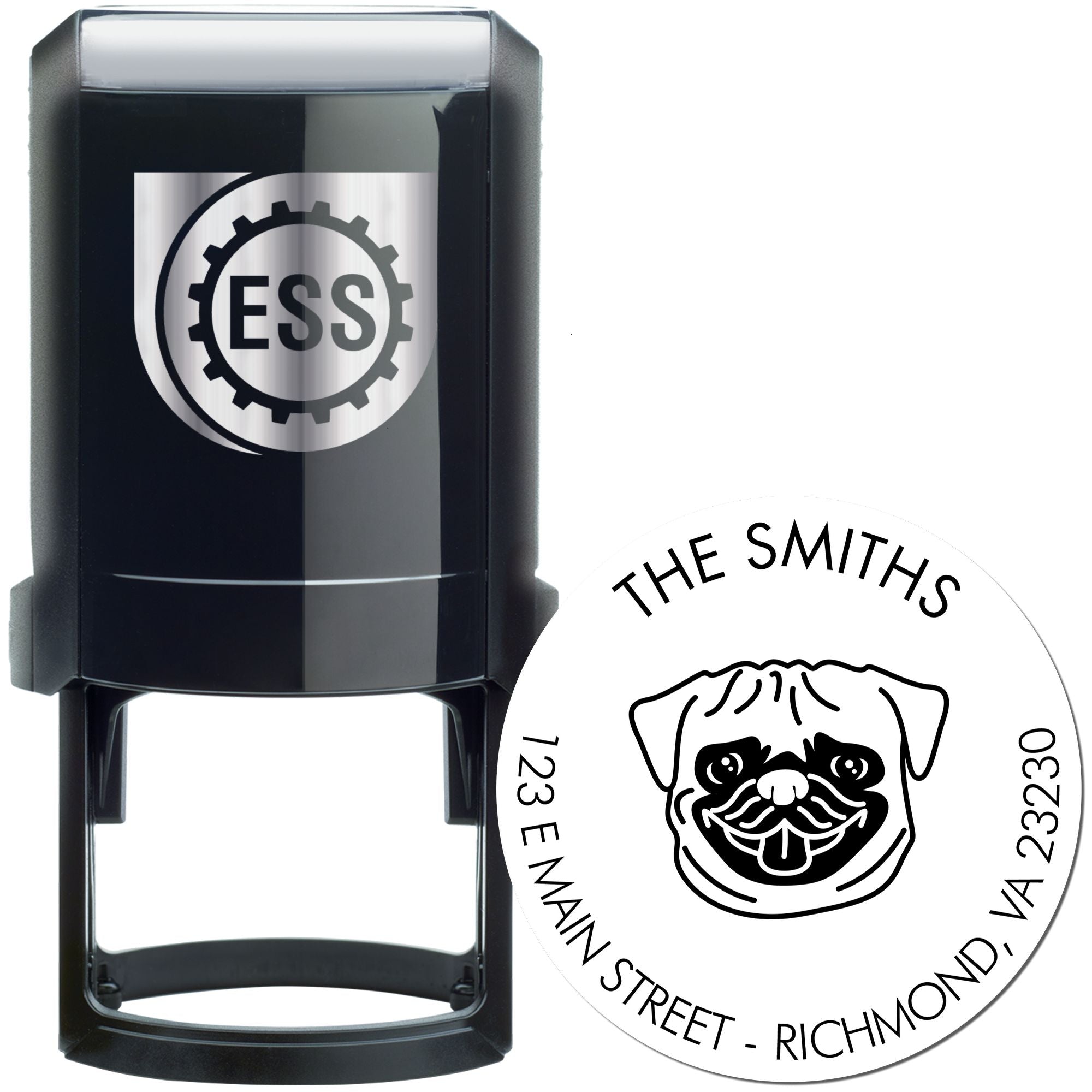 Self-Inking Pug Customized Mailing Address Rubber Stamp - Engineer Seal Stamps