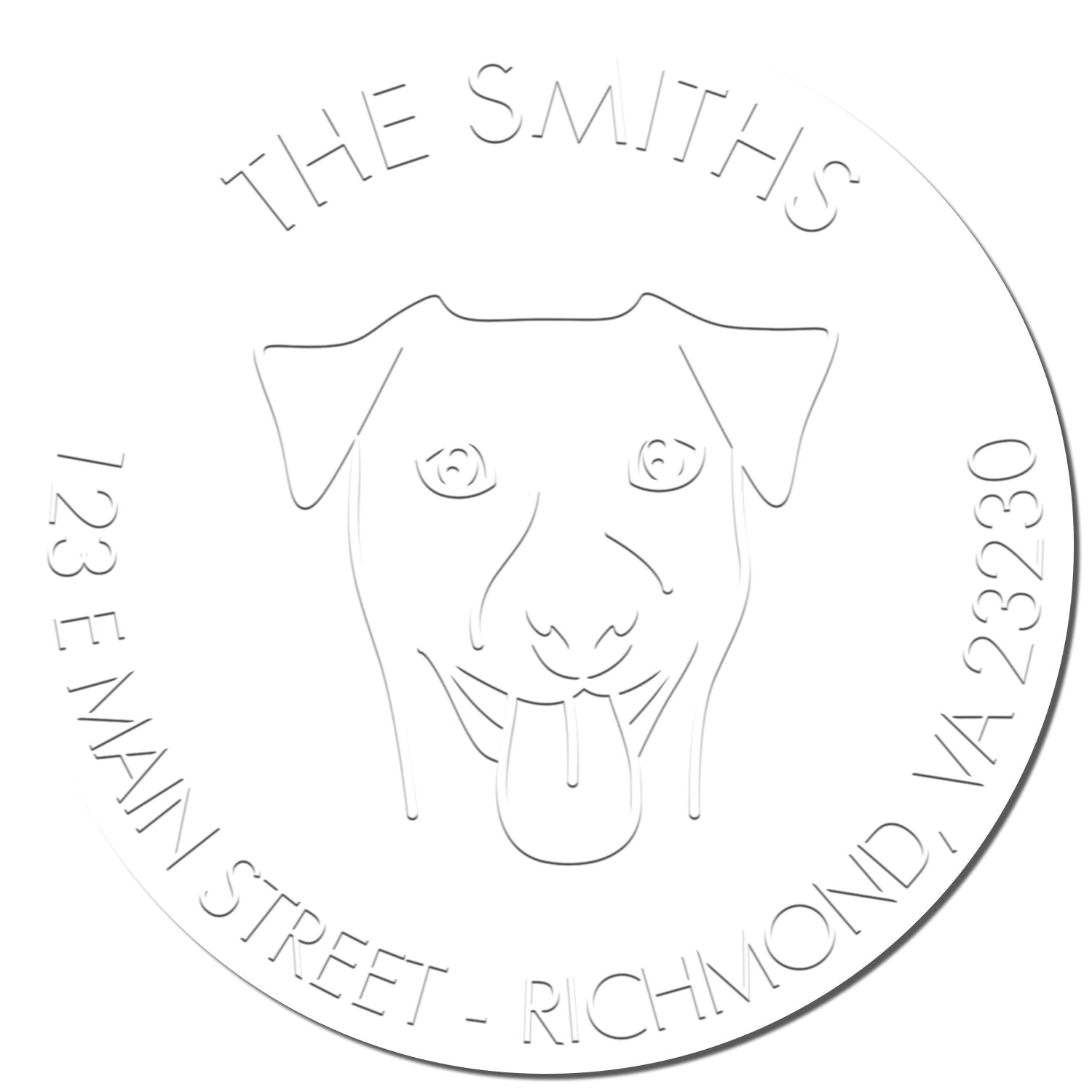 Personalizable Return Address Embossed Seal with Rhodesian Ridgeback Dog - Engineer Seal Stamps