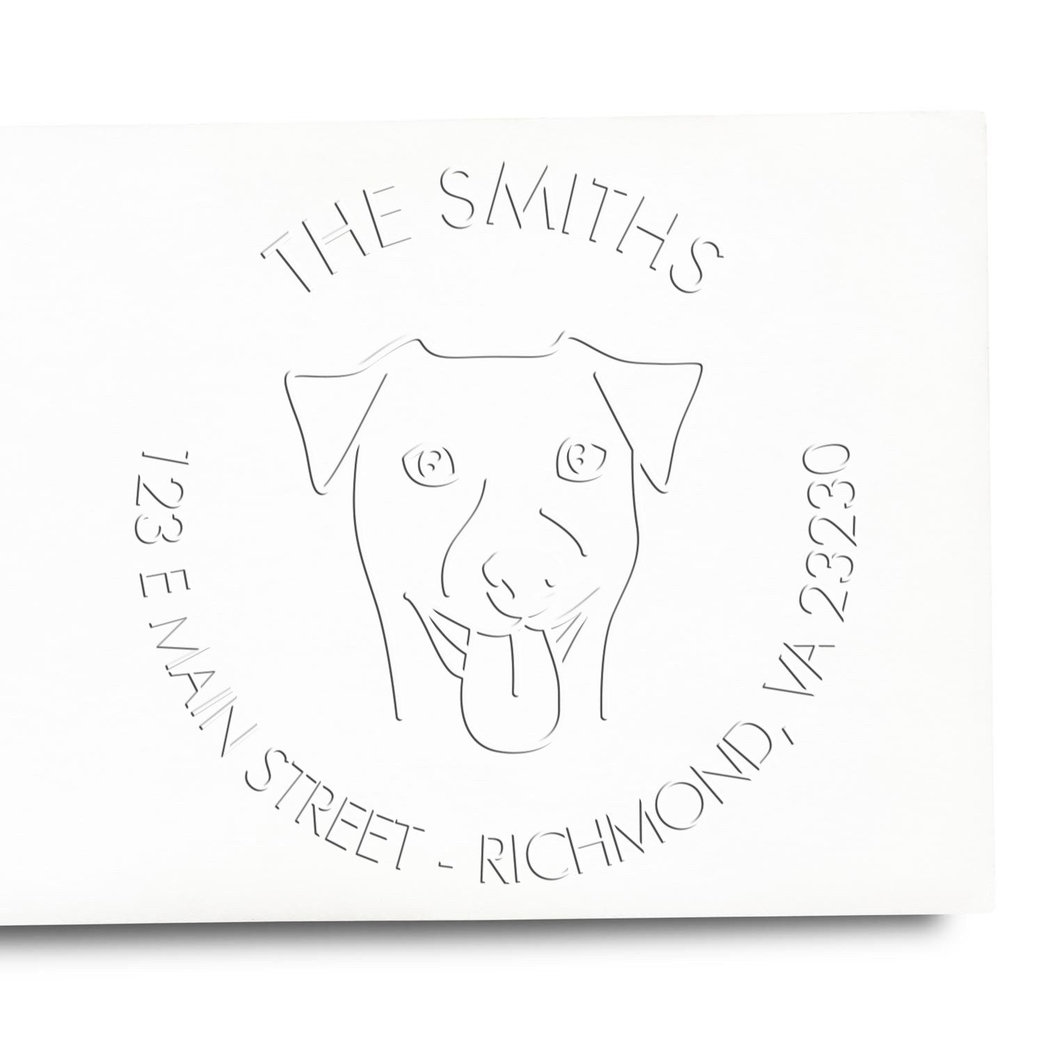 Personalizable Return Address Embossed Seal with Rhodesian Ridgeback Dog - Engineer Seal Stamps