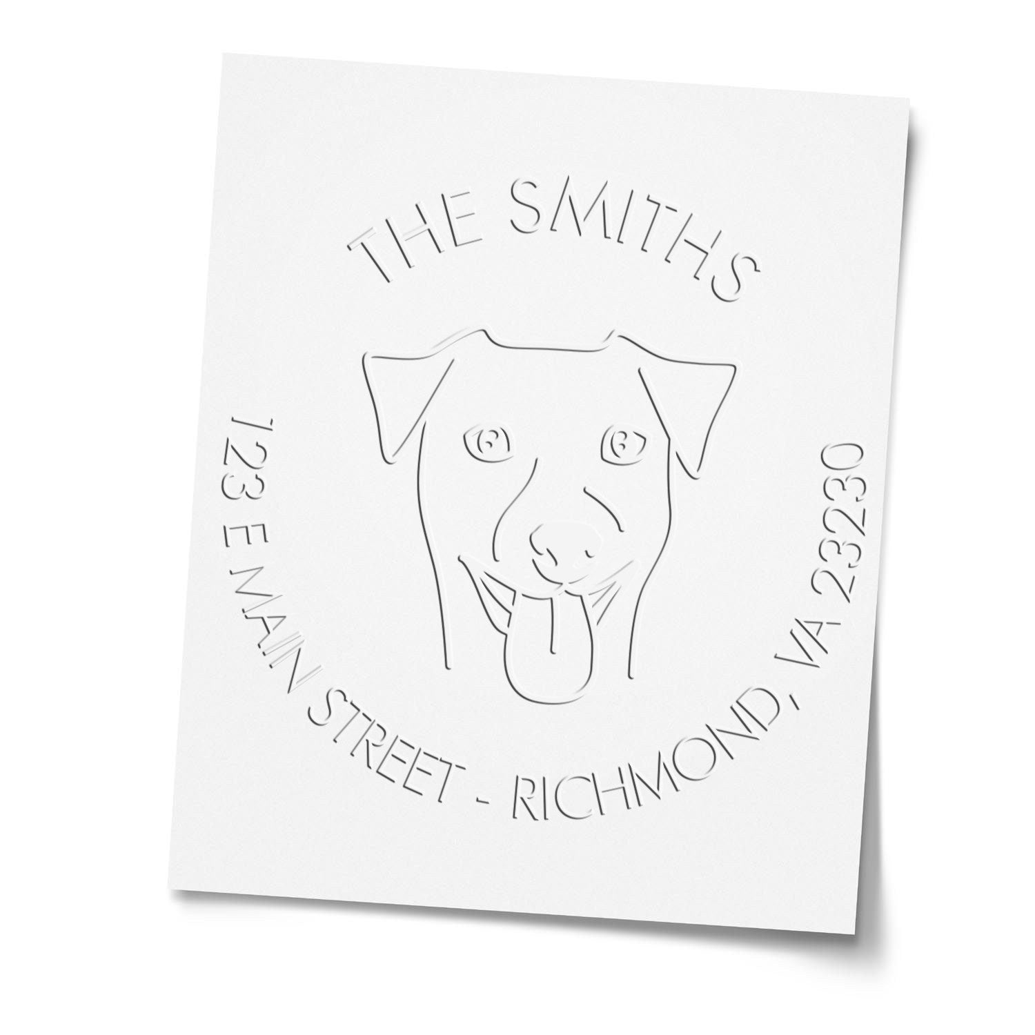 Personalizable Return Address Embossed Seal with Rhodesian Ridgeback Dog