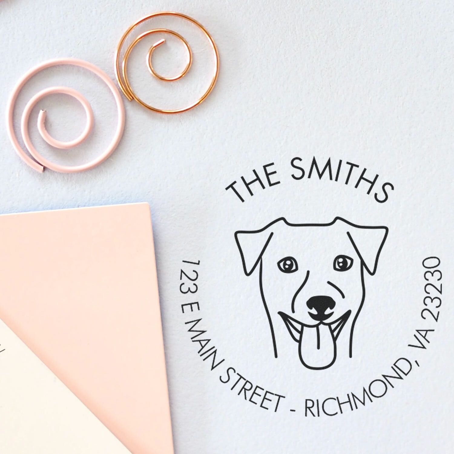 Slim Pre-Inked Rhodesian Ridgeback Personalized Mail Stamper - Engineer Seal Stamps